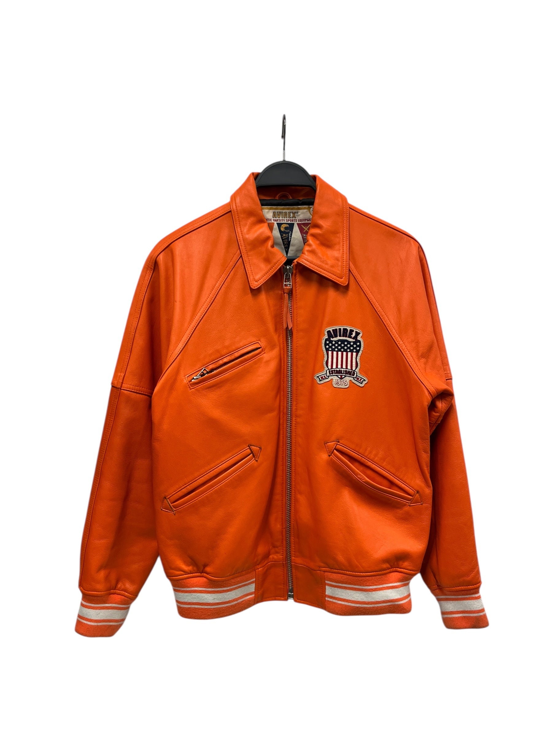 AVIREX/Leather Jkt/M/Leather/ORN/1975 VARSITY view 1