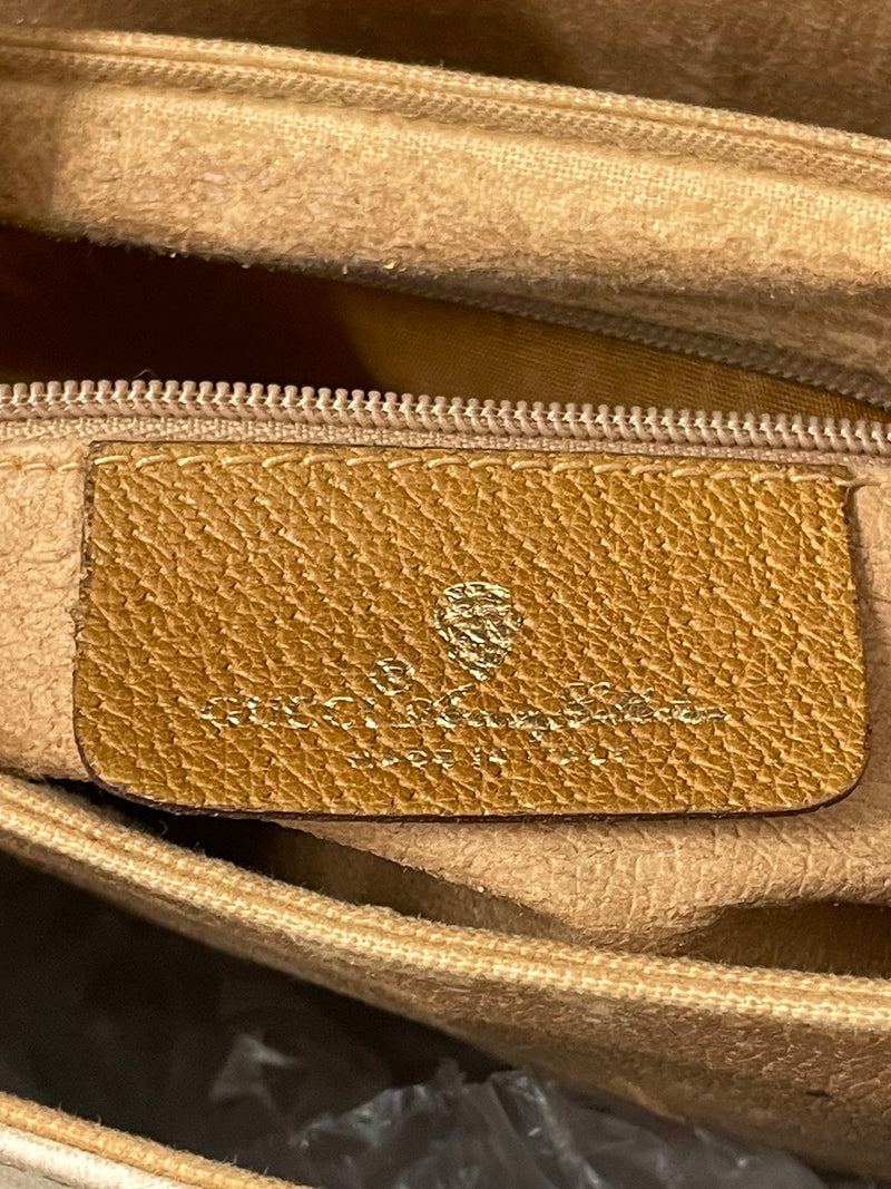 GUCCI/Cross Body Bag/Monogram/Leather/CRM/CANVAS BAG