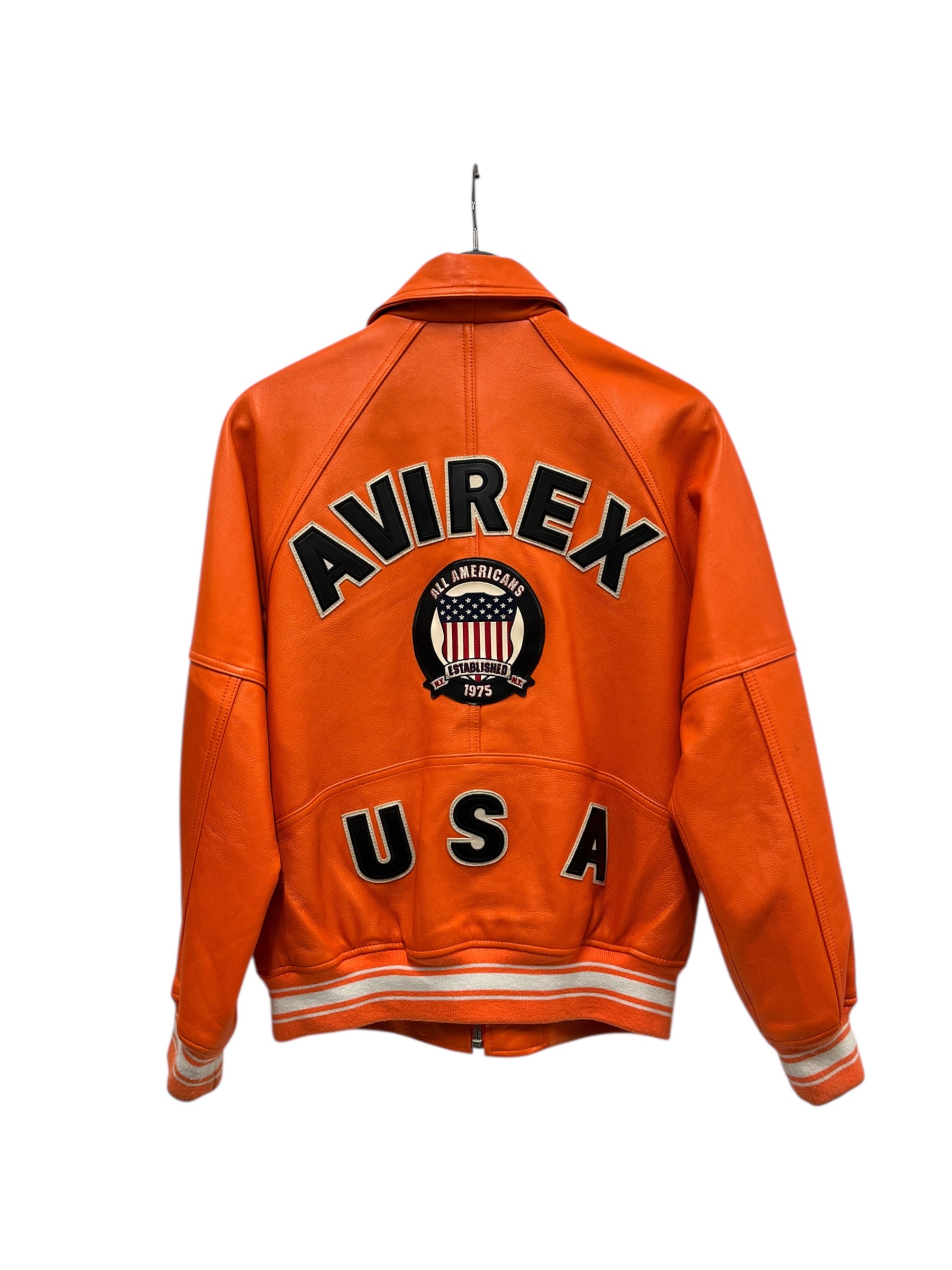 AVIREX/Leather Jkt/M/Leather/ORN/1975 VARSITY view 2