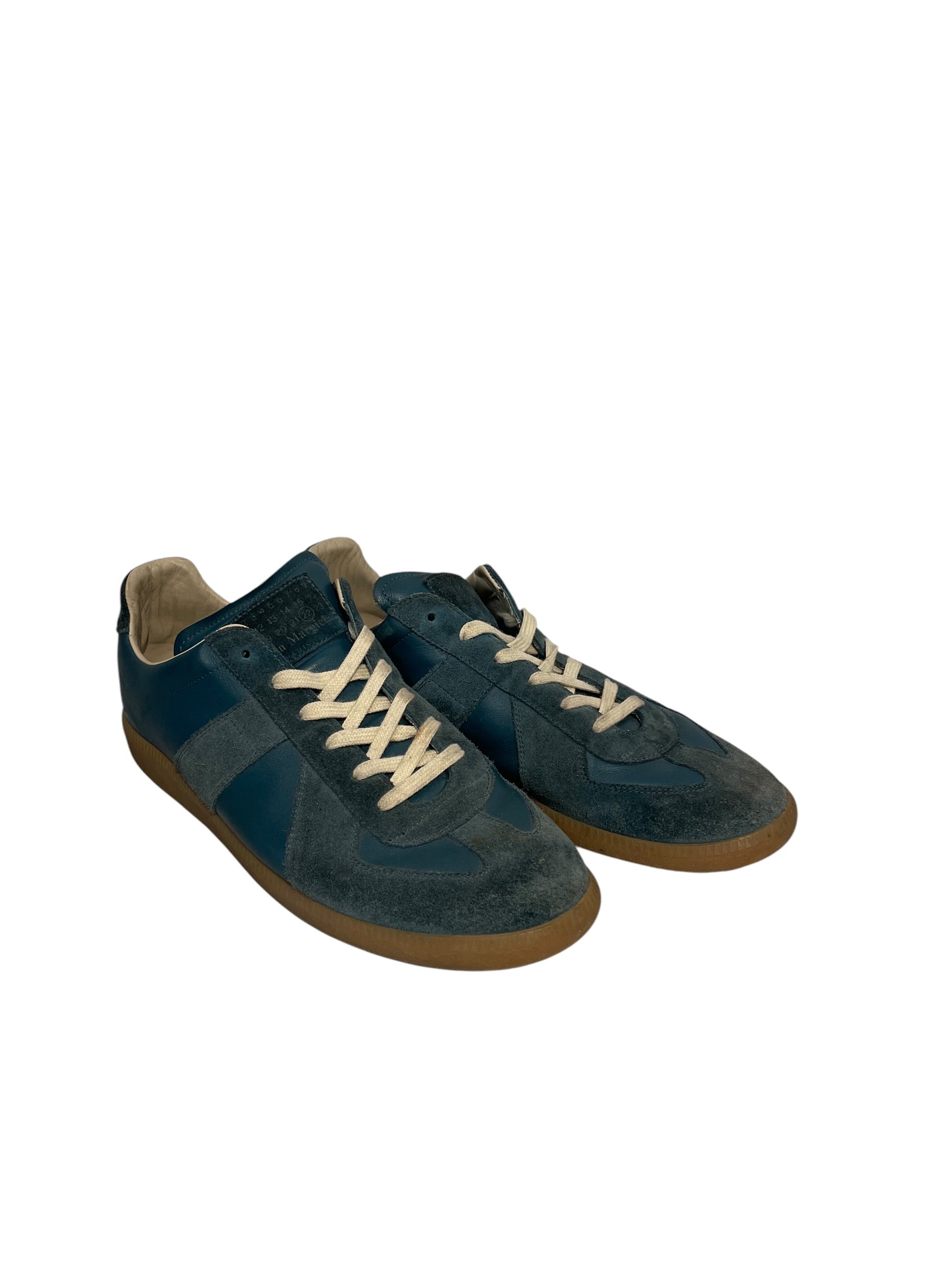 Maison Margiela/Low-Sneakers/EU 46/Suede/BLU/Replica view 1