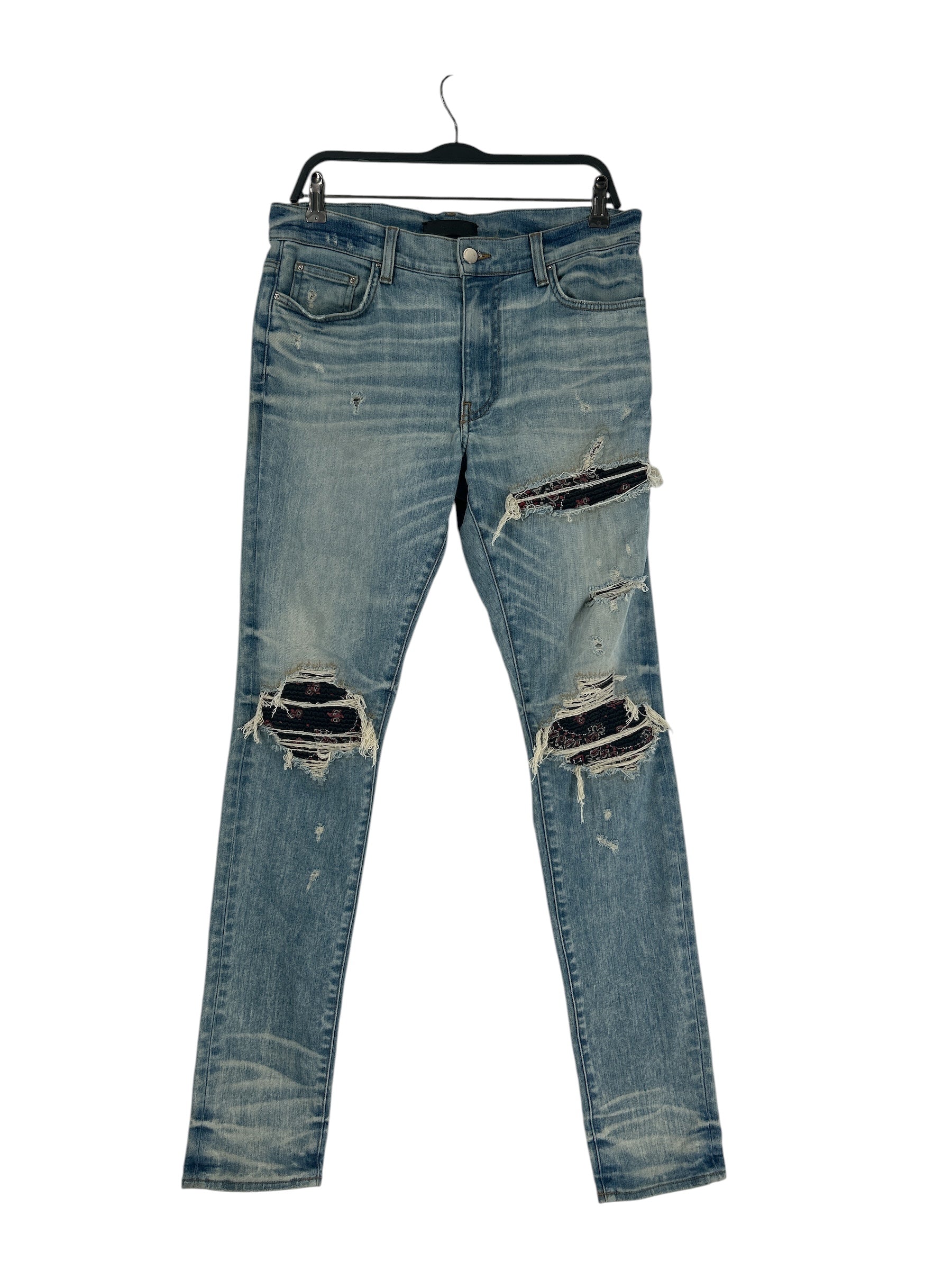 AMIRI/Skinny Pants/32/Denim/BLU/BANDANA DISTRESSING view 1
