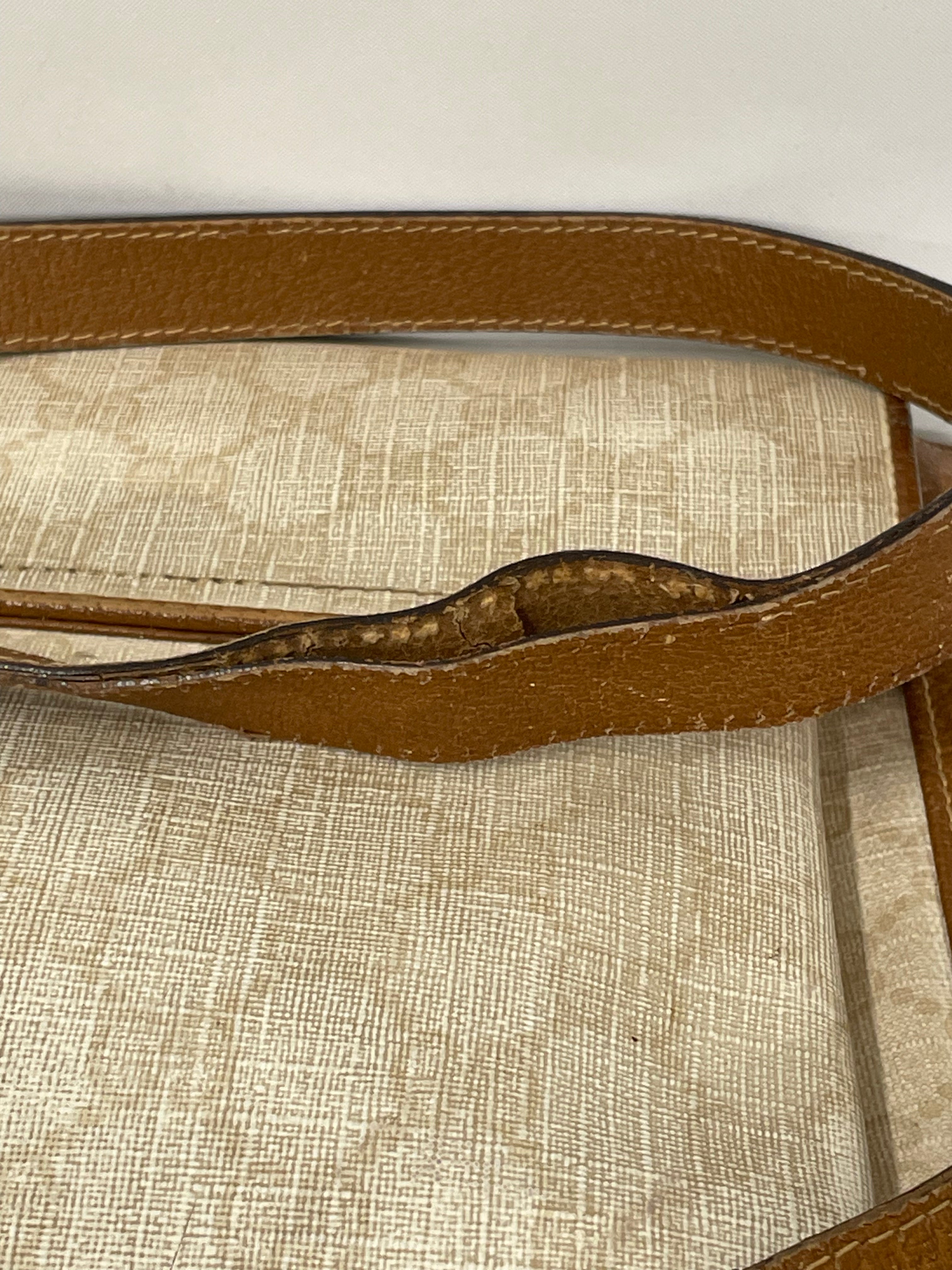 GUCCI/Cross Body Bag/Monogram/Leather/CRM/CANVAS BAG view 5