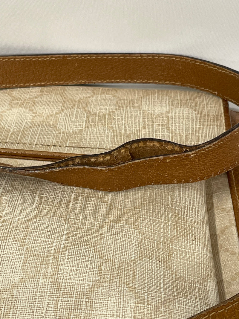 GUCCI/Cross Body Bag/Monogram/Leather/CRM/CANVAS BAG