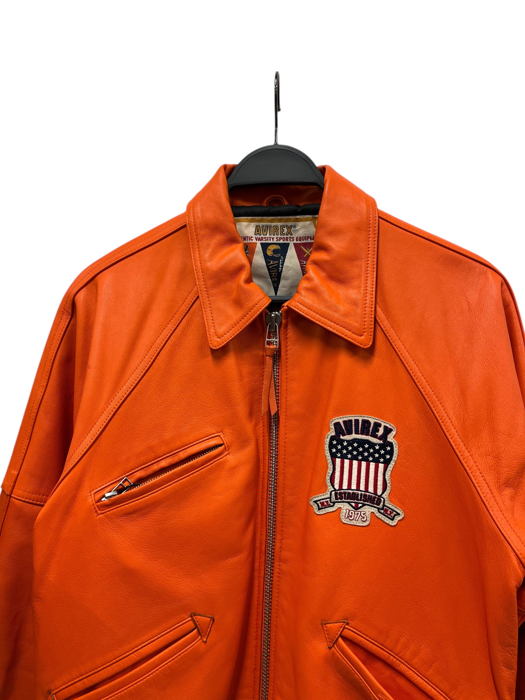 AVIREX/Leather Jkt/M/Leather/ORN/1975 VARSITY view 3