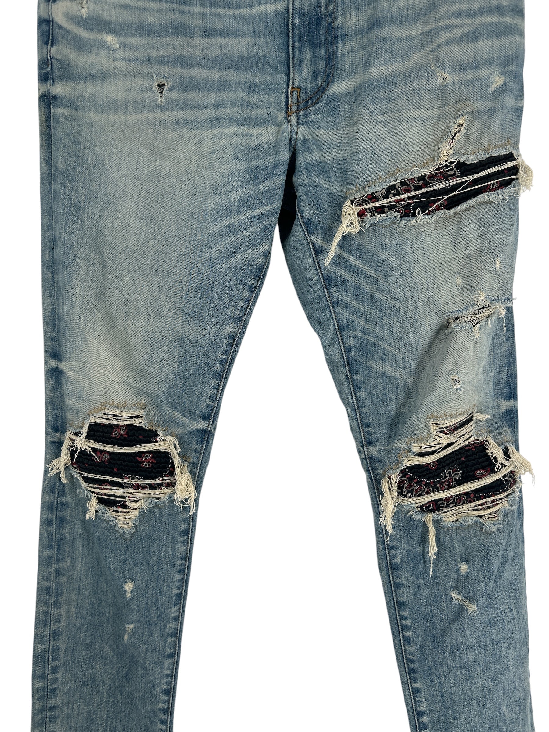 AMIRI/Skinny Pants/32/Denim/BLU/BANDANA DISTRESSING view 3