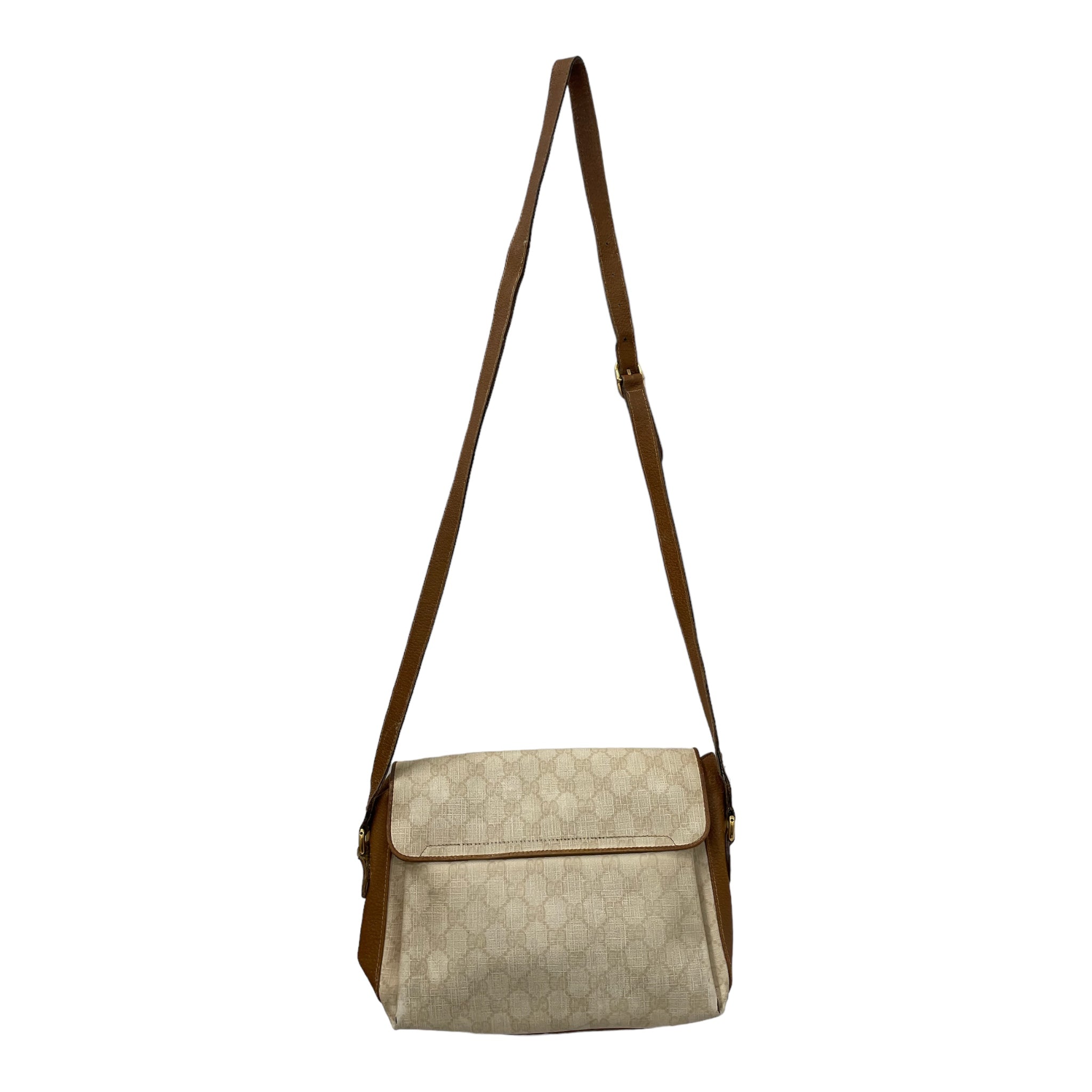 GUCCI/Cross Body Bag/Monogram/Leather/CRM/CANVAS BAG view 2