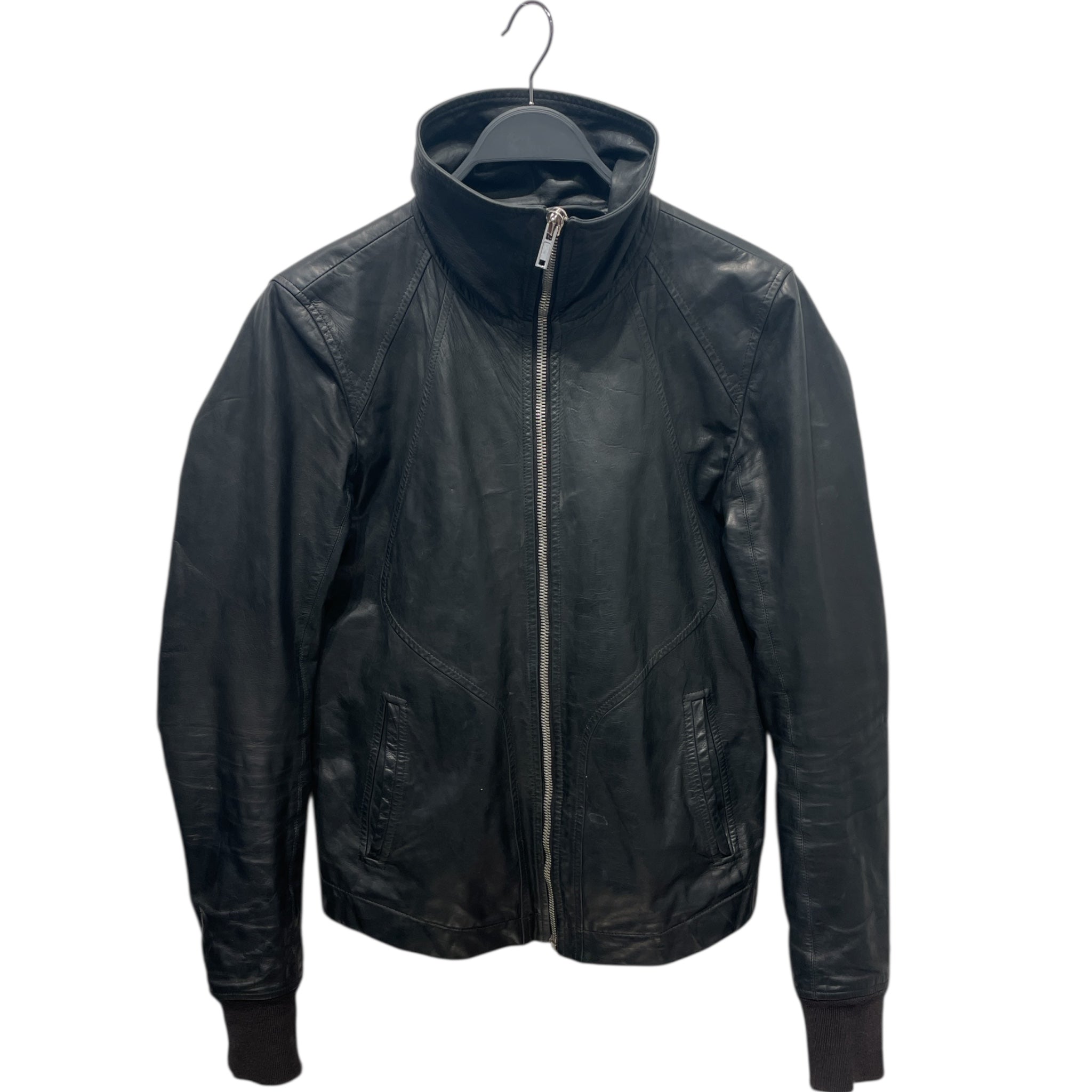Rick Owens/Leather Jkt/40/Leather/BLK/Stretch wrist view 1