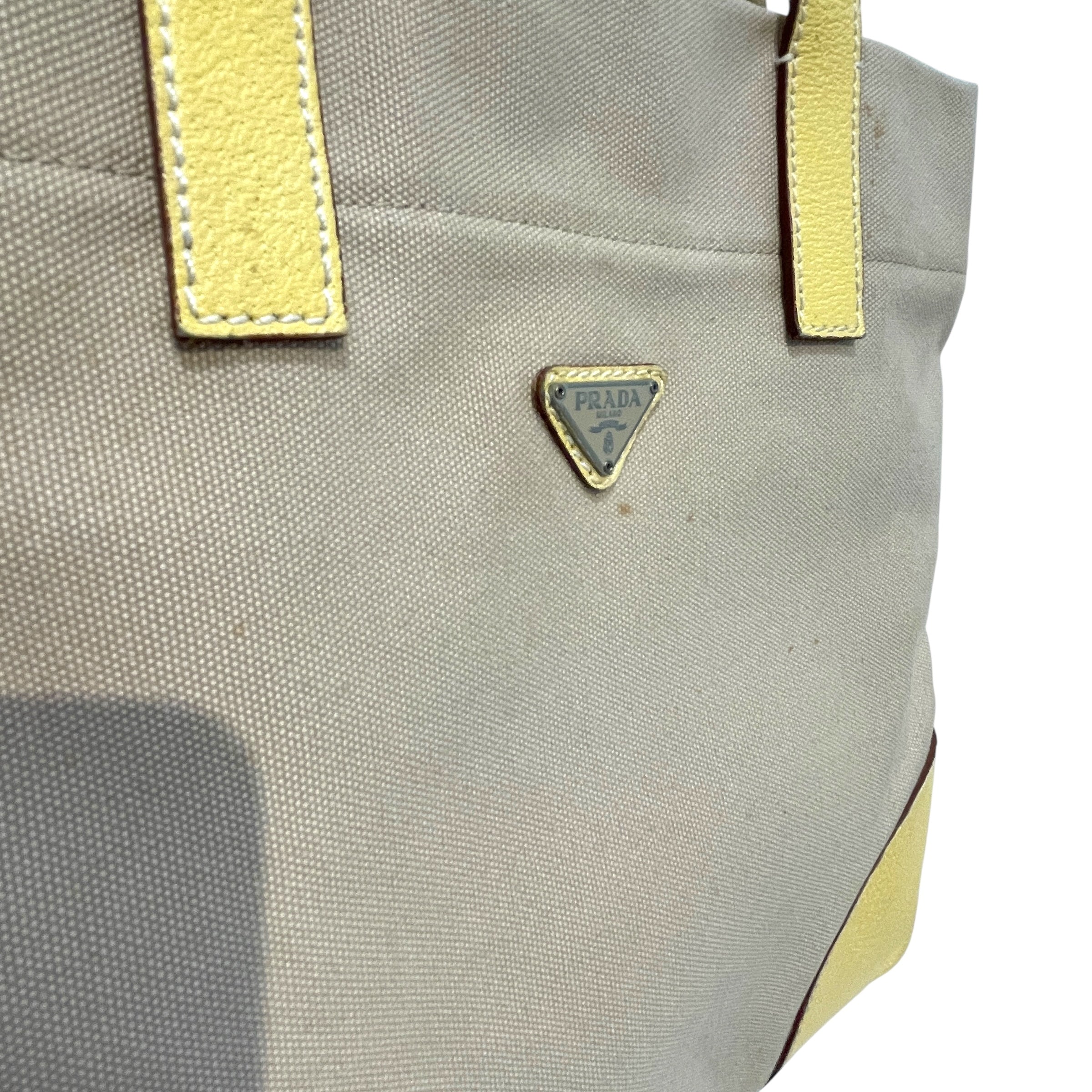 PRADA/Hand Bag/Cotton/CRM/Cinghiale Trimmed Canapa Tote view 2