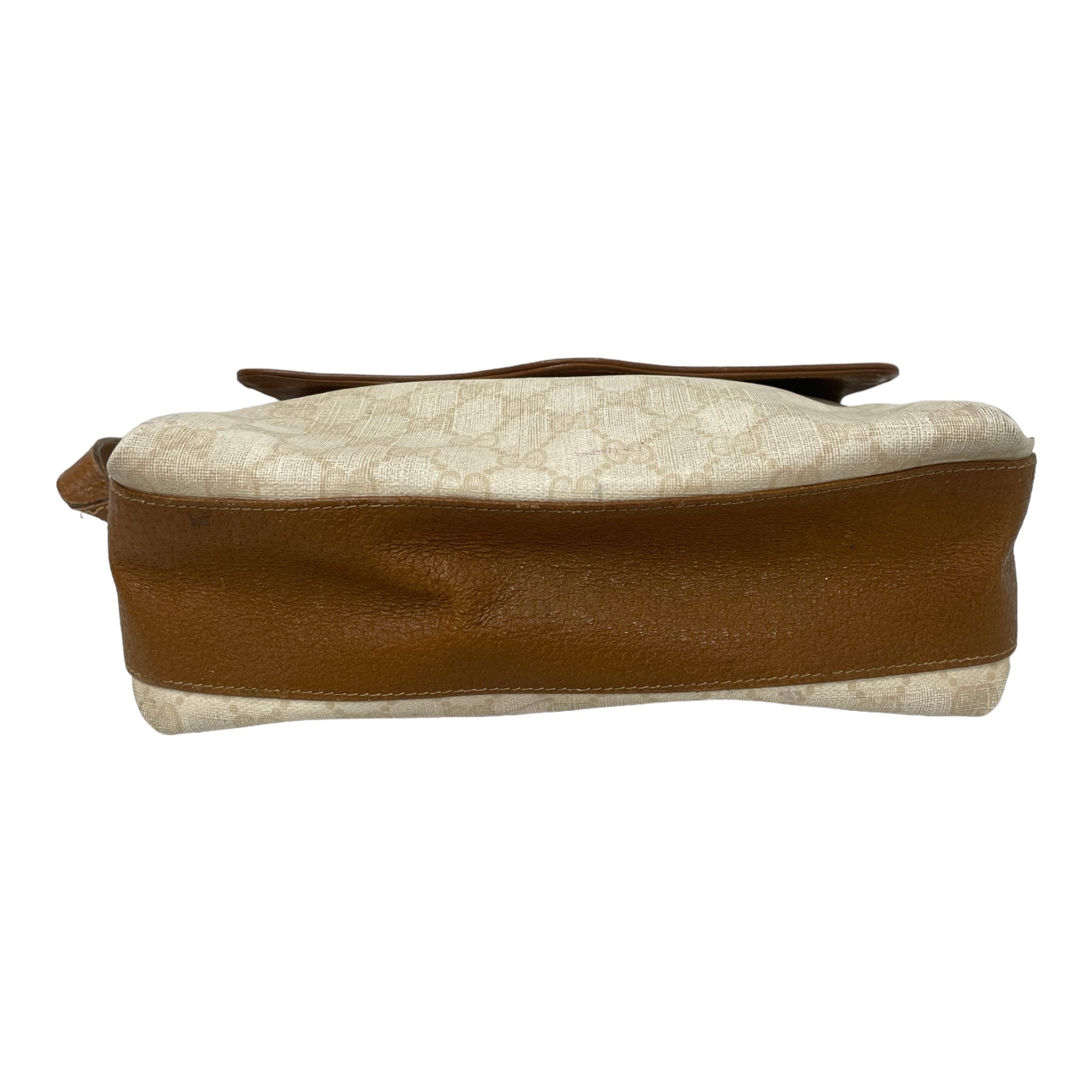 GUCCI/Cross Body Bag/Monogram/Leather/CRM/CANVAS BAG view 3