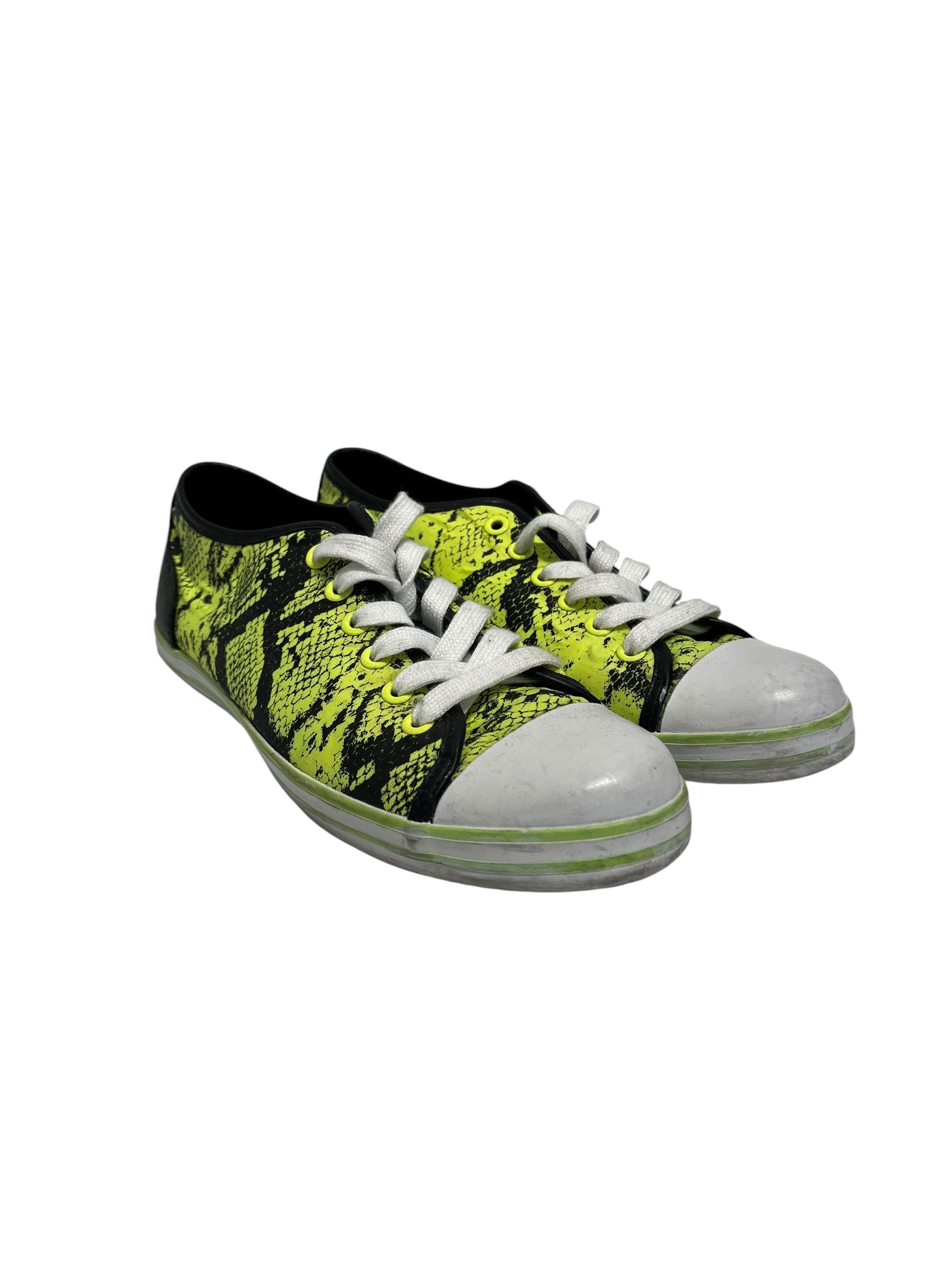 Just cavalli/Low-Sneakers/US 7.5/Animal Pattern/Nylon/YEL/SNAKE SKIN SNEAKER view 1