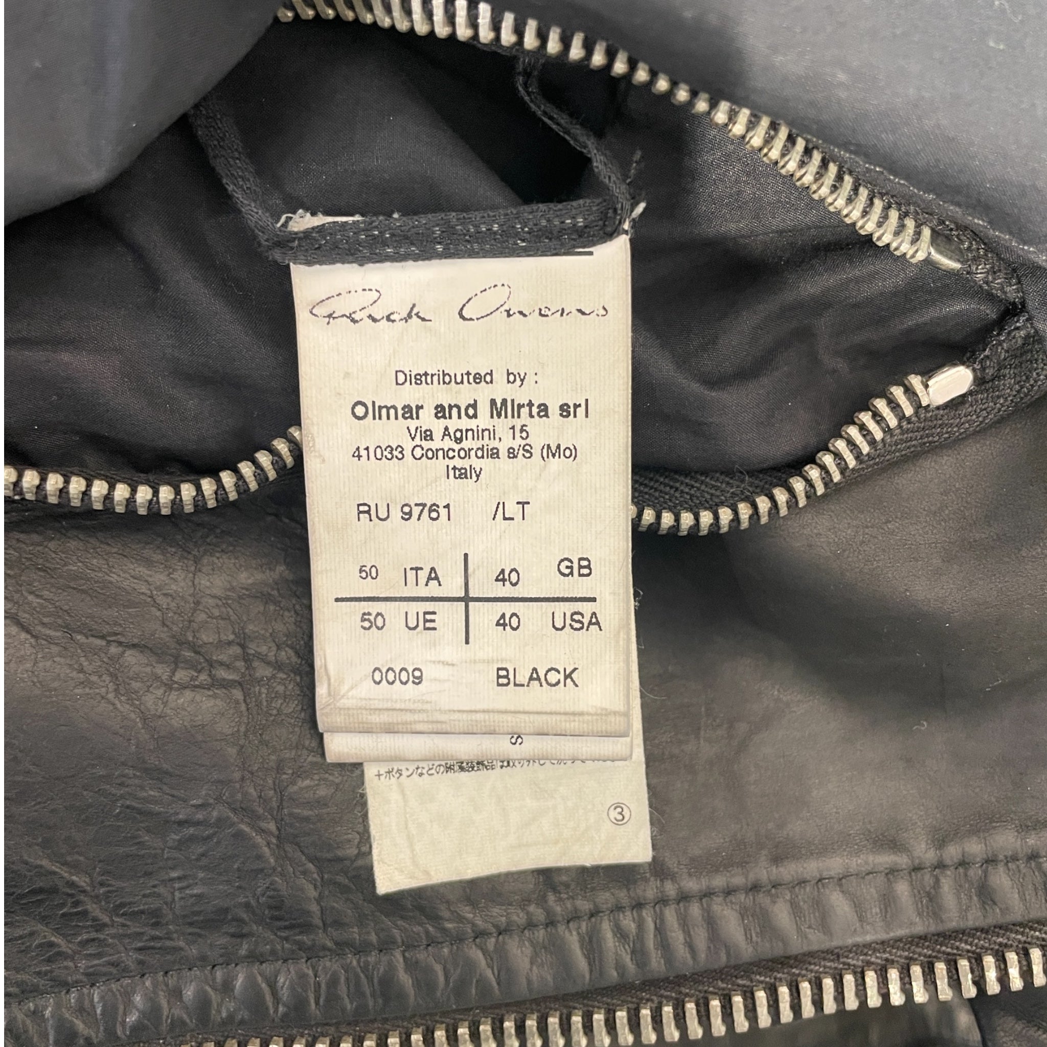 Rick Owens/Leather Jkt/40/Leather/BLK/Stretch wrist view 3