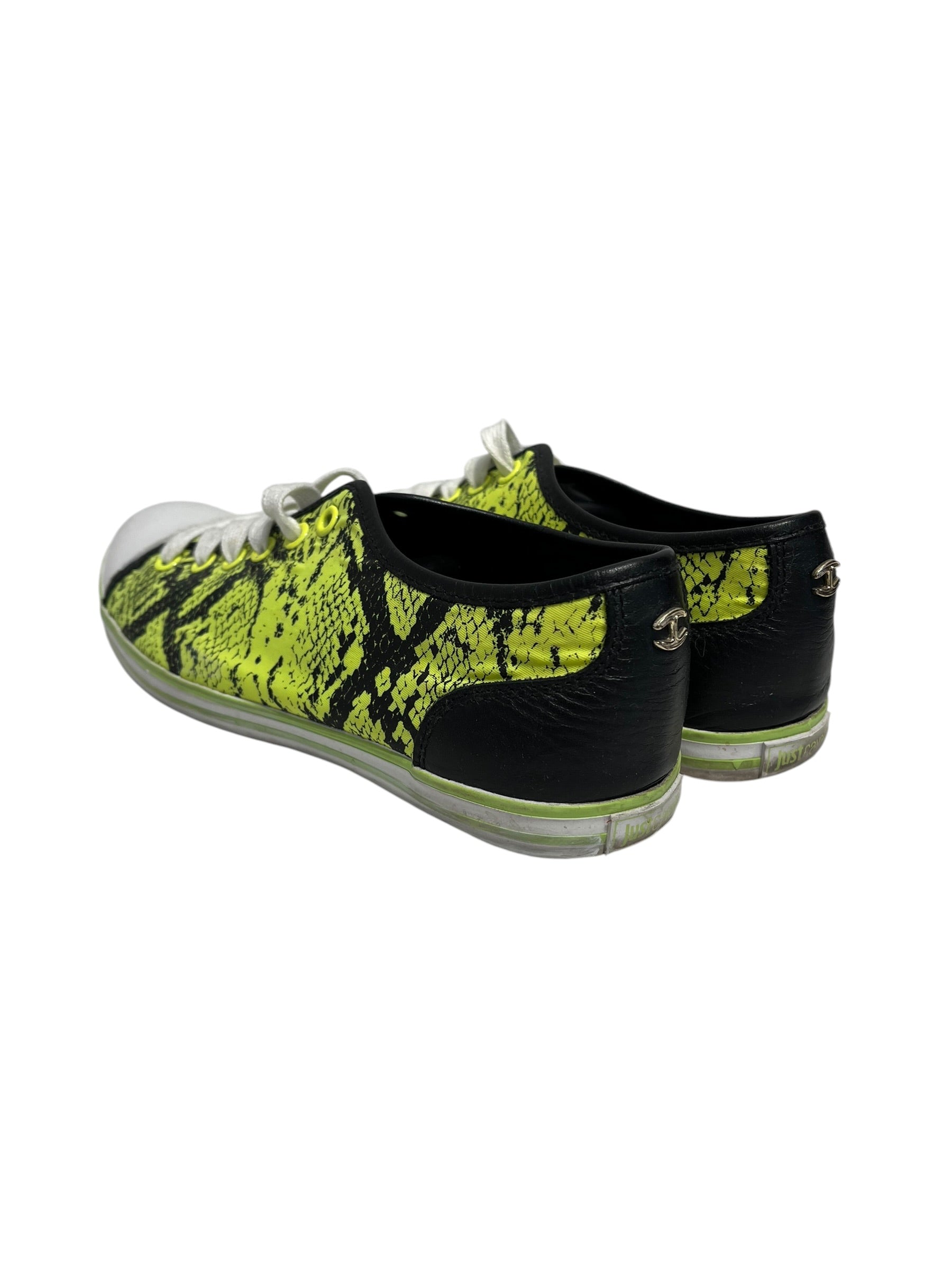 Just cavalli/Low-Sneakers/US 7.5/Animal Pattern/Nylon/YEL/SNAKE SKIN SNEAKER view 2