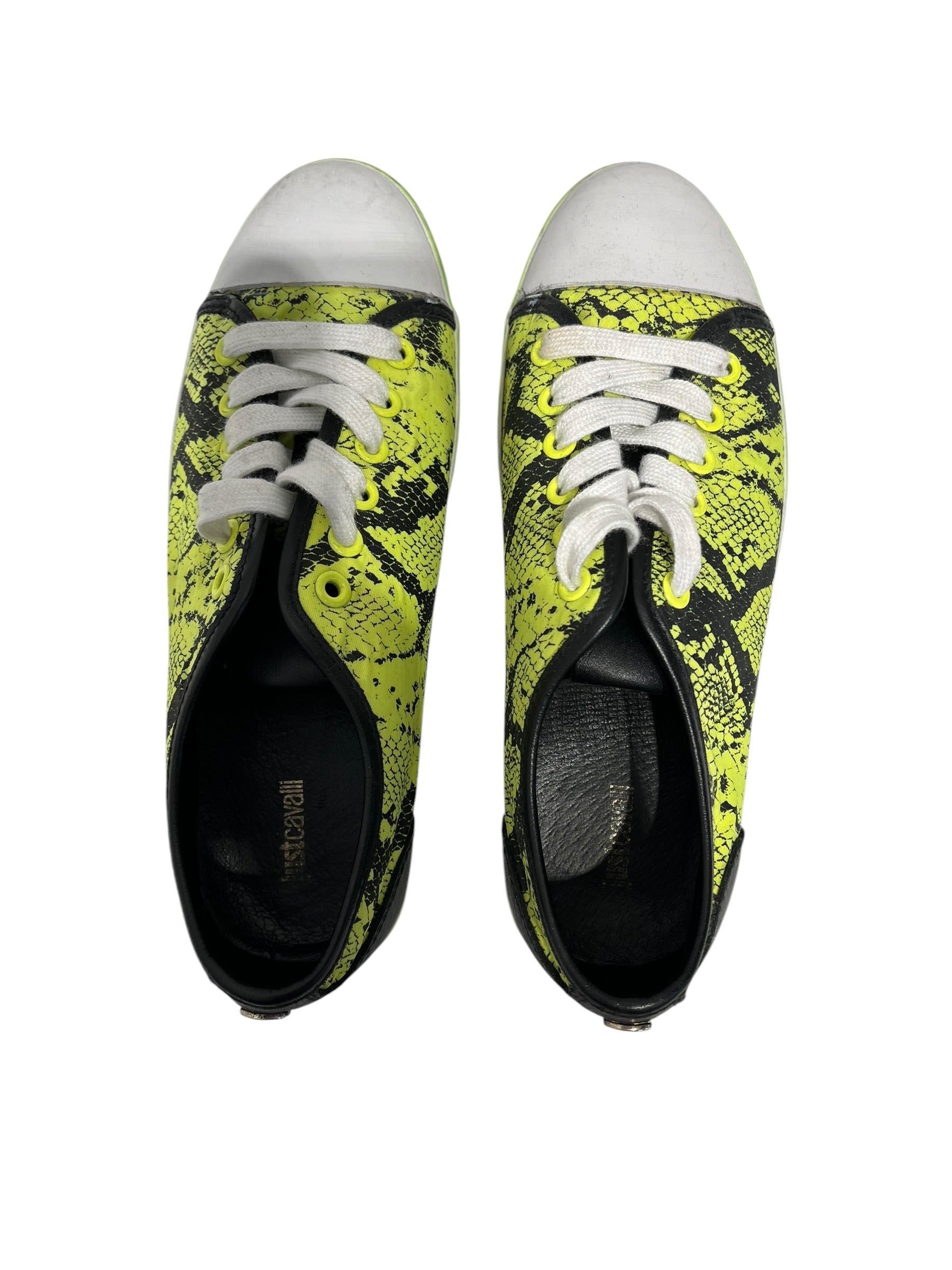 Just cavalli/Low-Sneakers/US 7.5/Animal Pattern/Nylon/YEL/SNAKE SKIN SNEAKER view 4