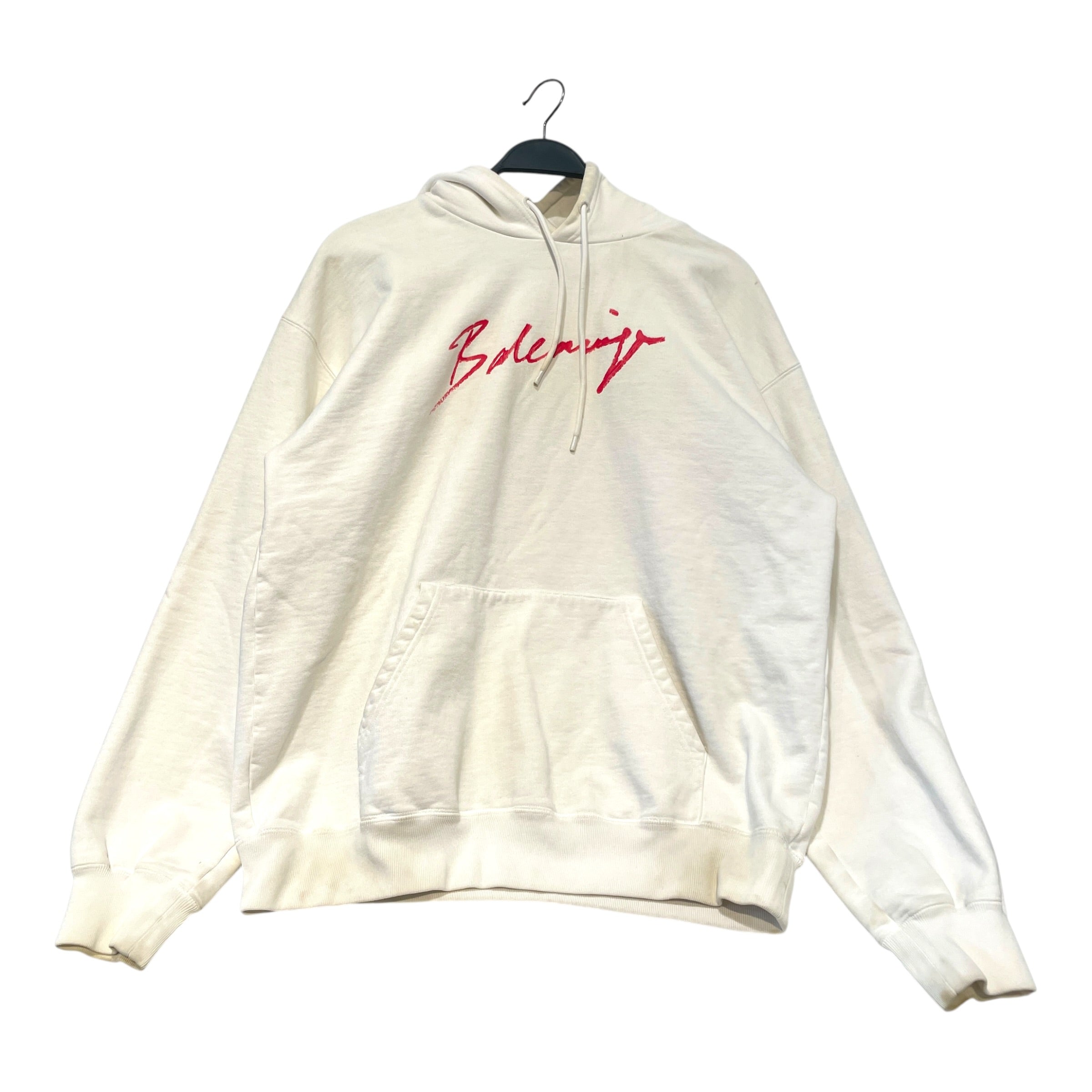 BALENCIAGA/Hoodie/L/Cotton/WHT/Script Hoodie view 1