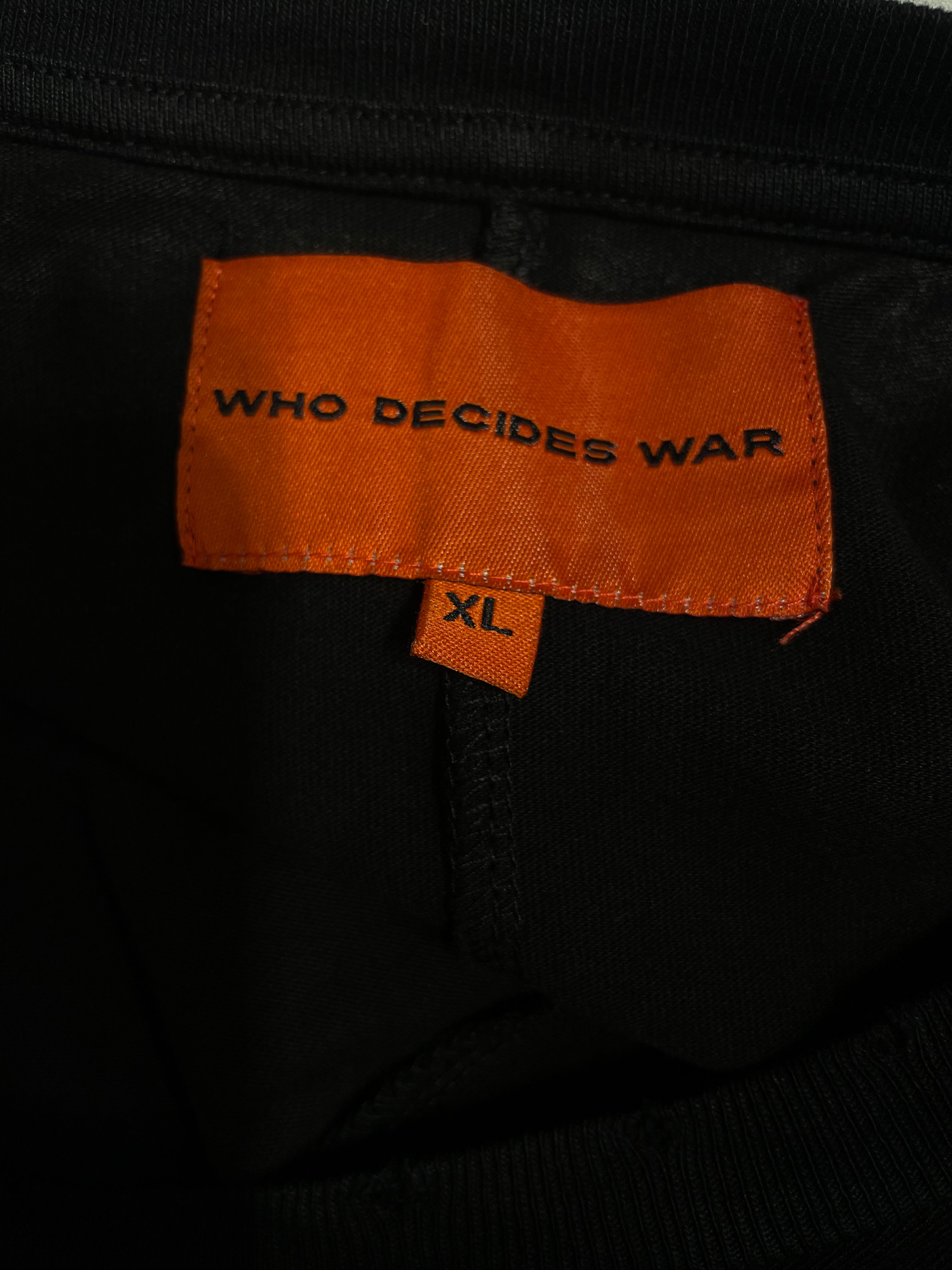 WHO DECIDES WAR/T-Shirt/XL/Cotton/BLK/WDW BLACK TEE PLAIN view 3