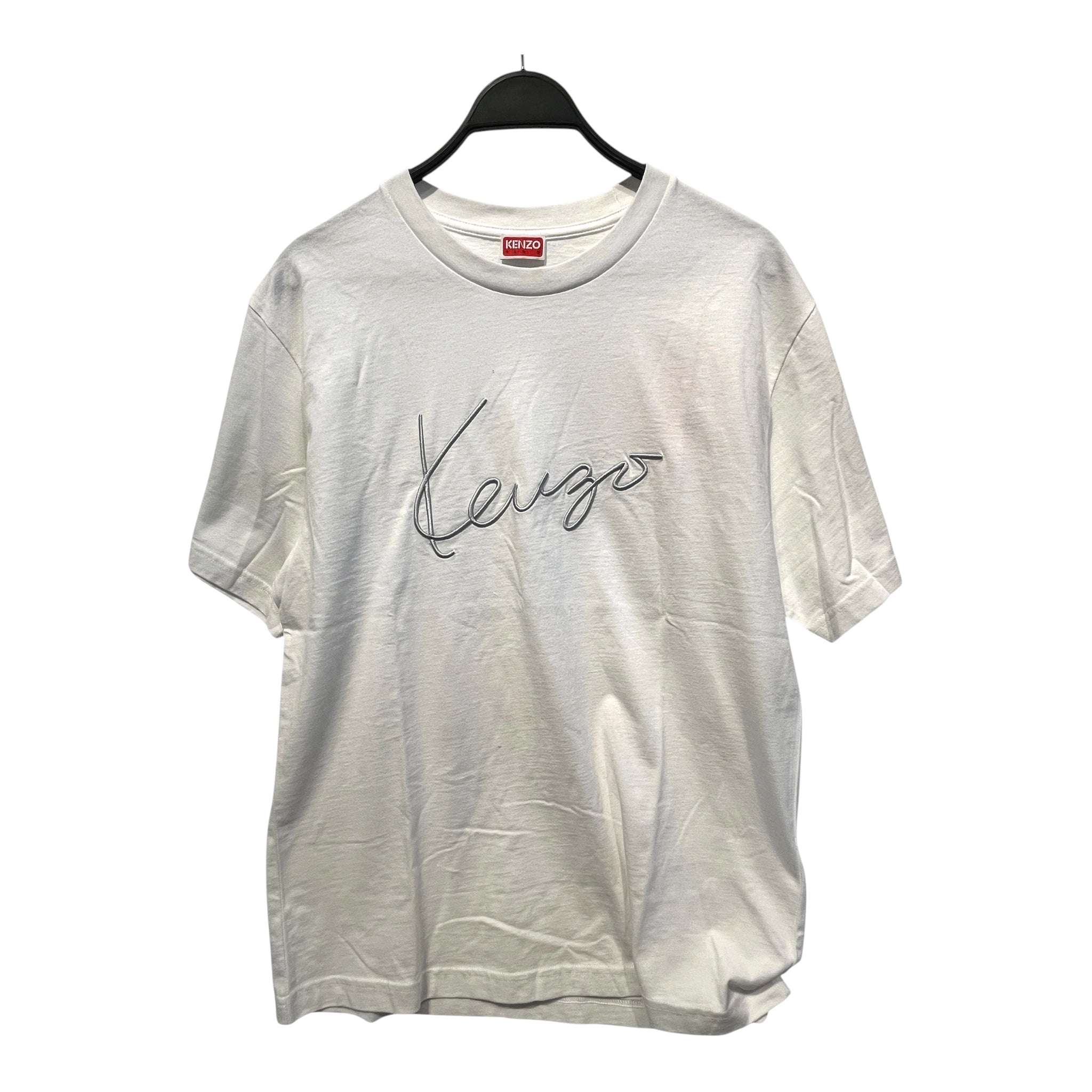 KENZO/T-Shirt/L/Cotton/WHT/KENZO IN CURSIVE PLAIN SHIRT view 1