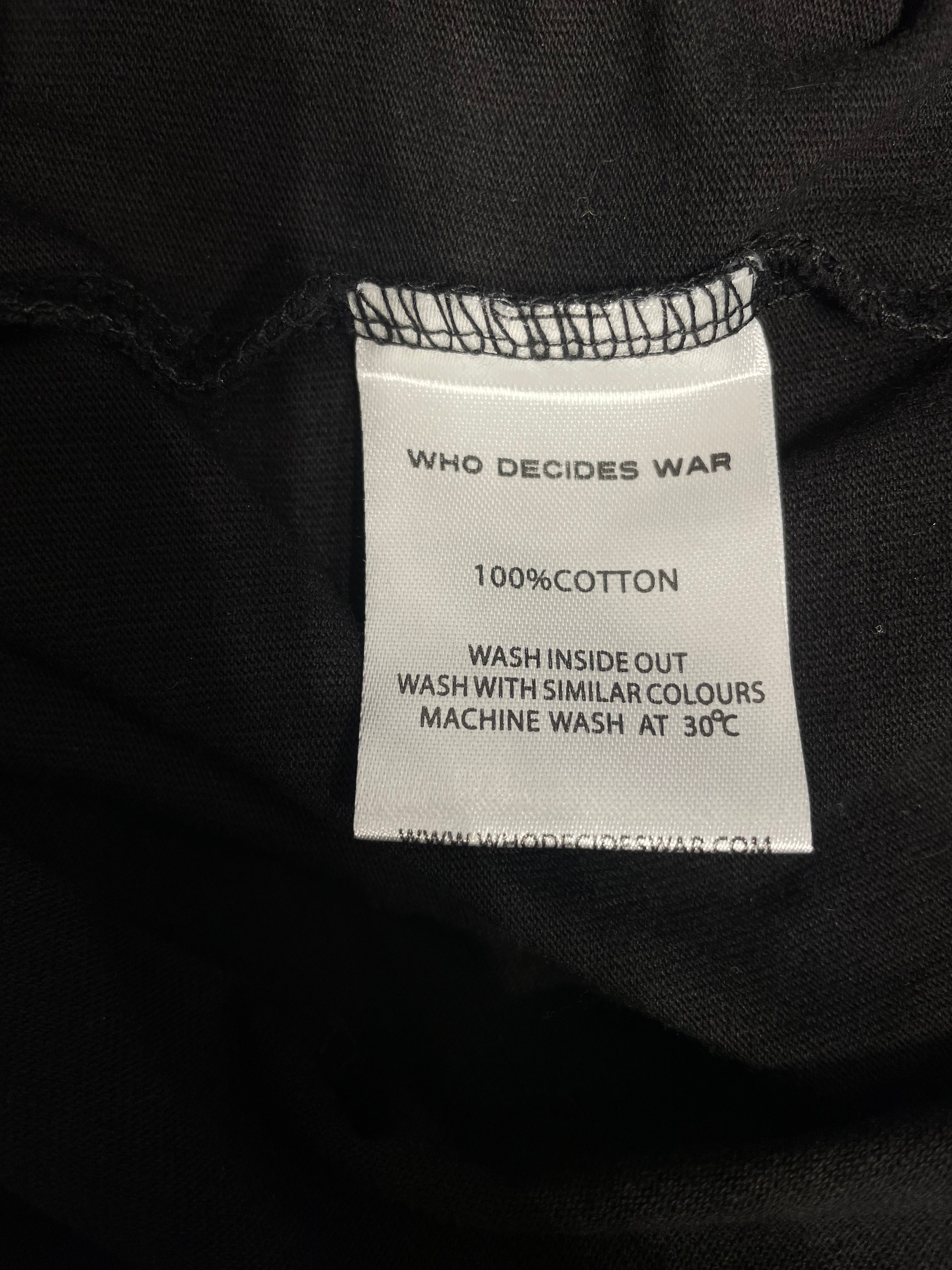 WHO DECIDES WAR/T-Shirt/XL/Cotton/BLK/WDW BLACK TEE PLAIN view 4