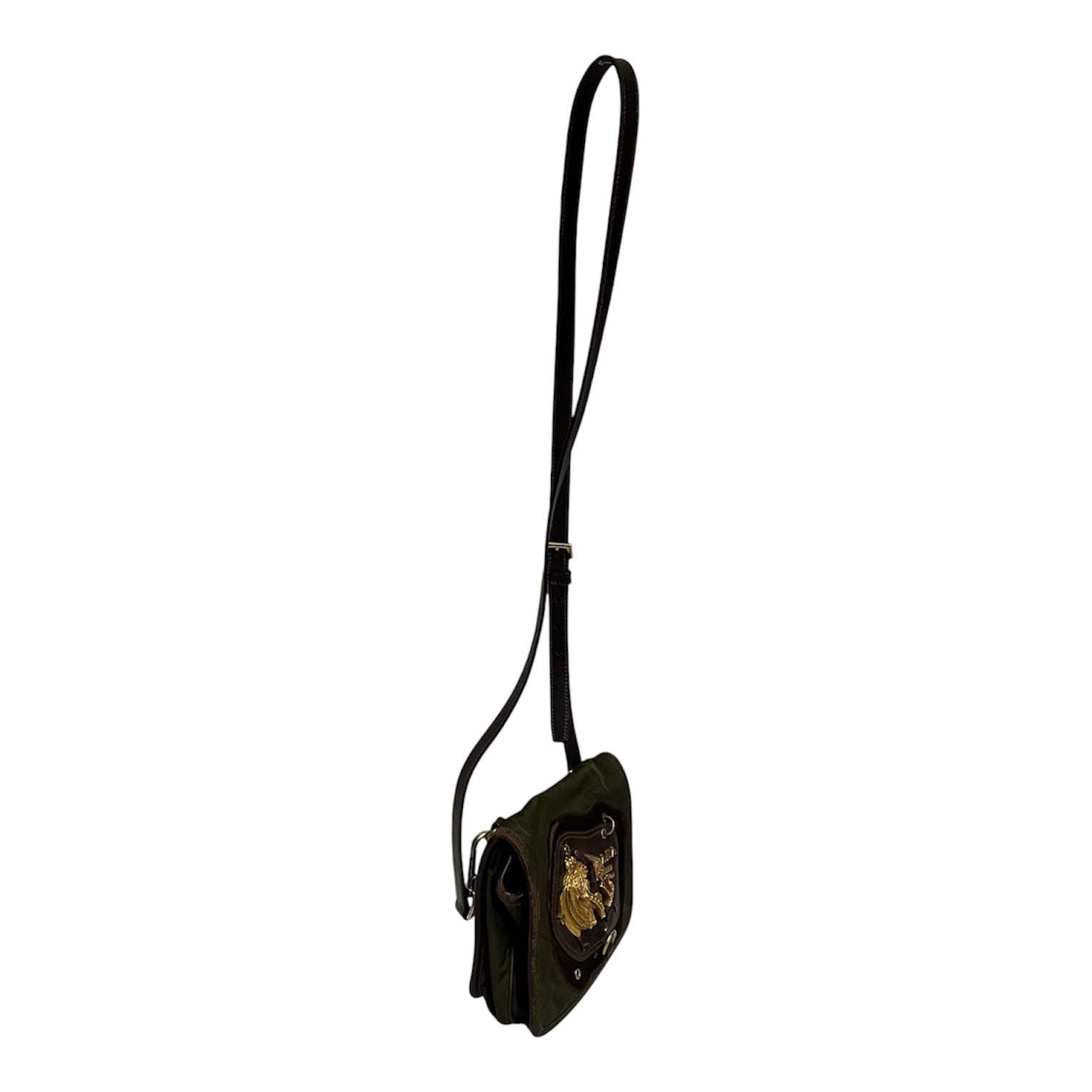 PRADA/Cross Body Bag/Nylon/GRN/gold view 3