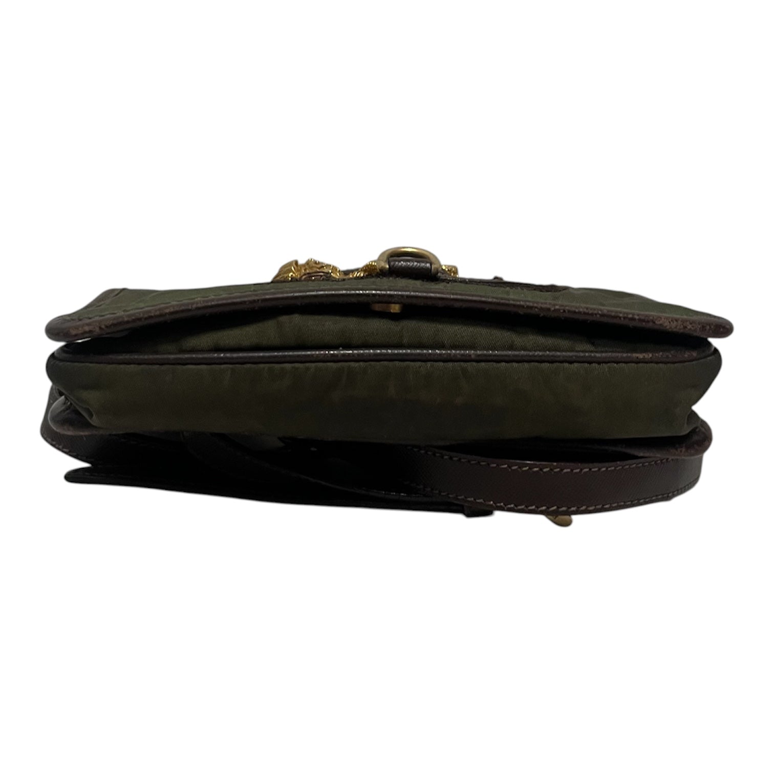 PRADA/Cross Body Bag/Nylon/GRN/gold view 4