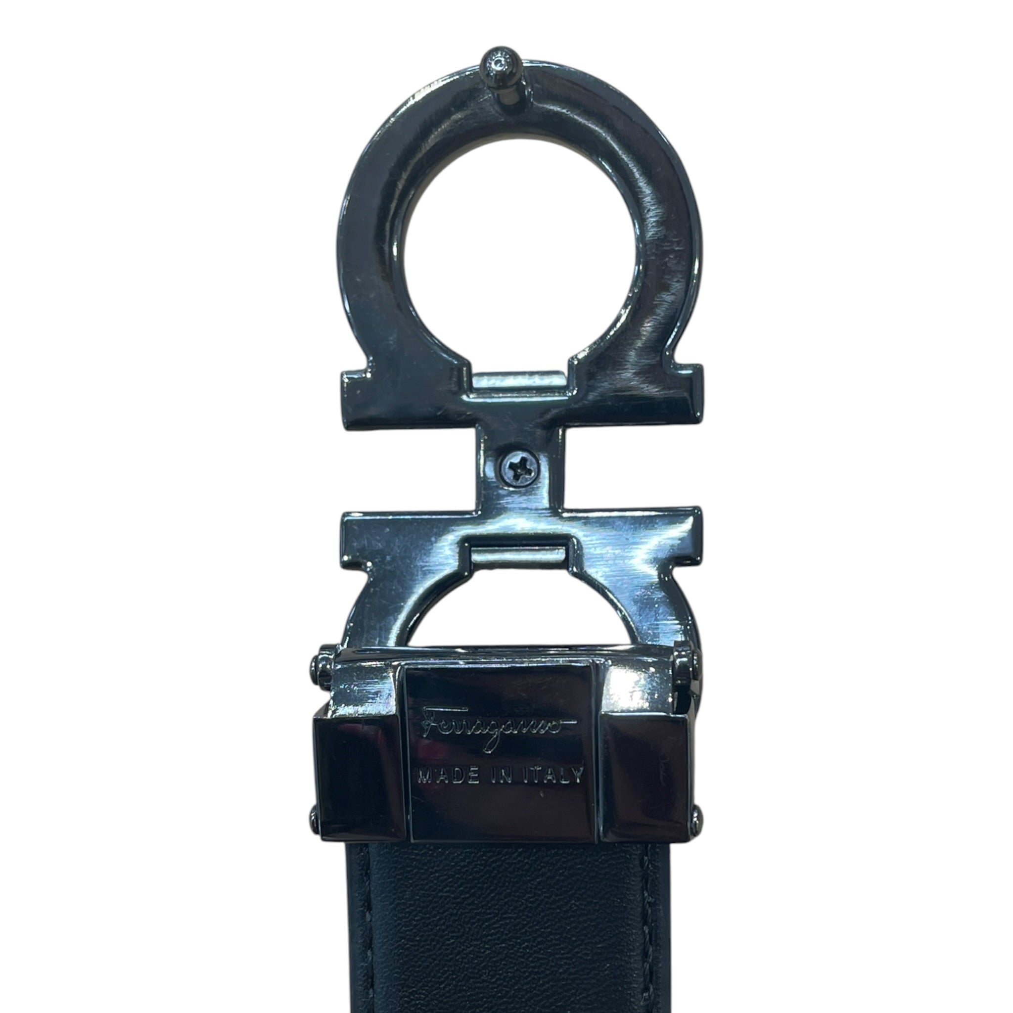 Salvatore Ferragamo/Belt/Leather/BRW/2 horseshoe shape buckle view 4