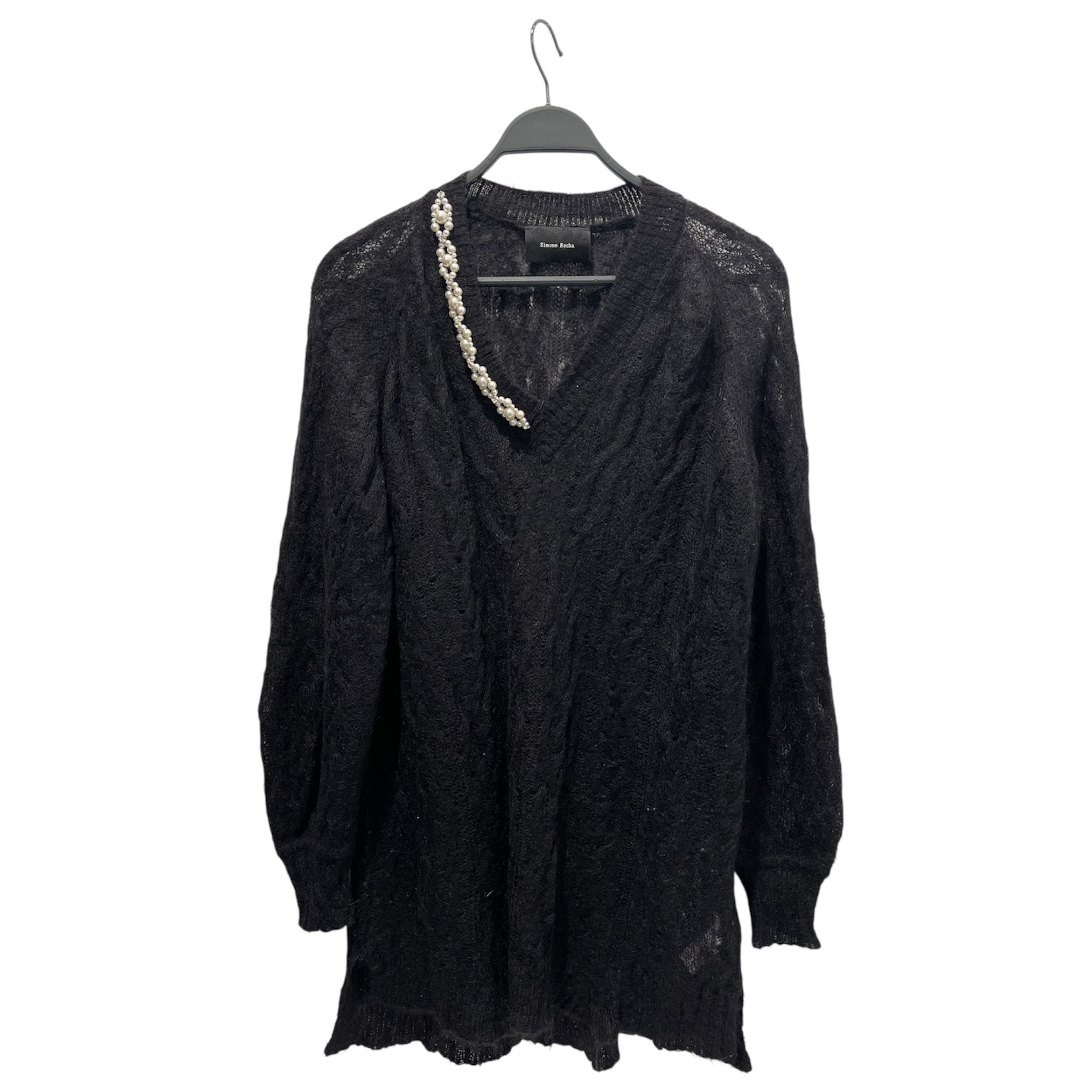 SIMONE ROCHA/Sweater/S/Wool/BLK/PEARL COLLAR view 1