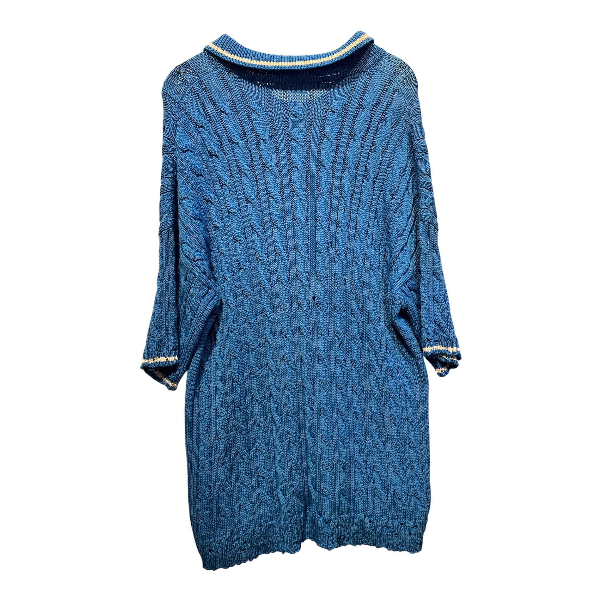 MARNI/Polo Shirt/56/Cotton/BLU/knit/grey stitch accent view 2