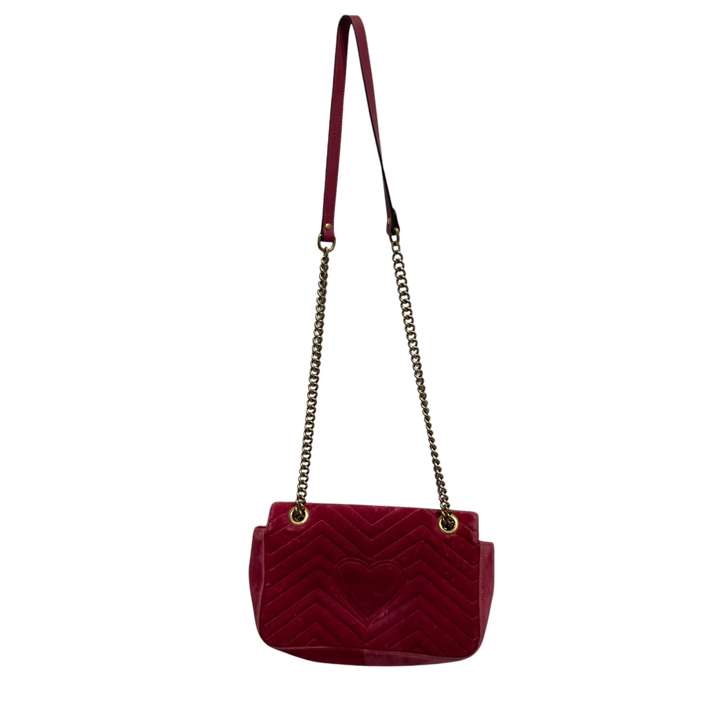 GUCCI/Cross Body Bag/Velour/PNK/MARMONT SMALL view 2