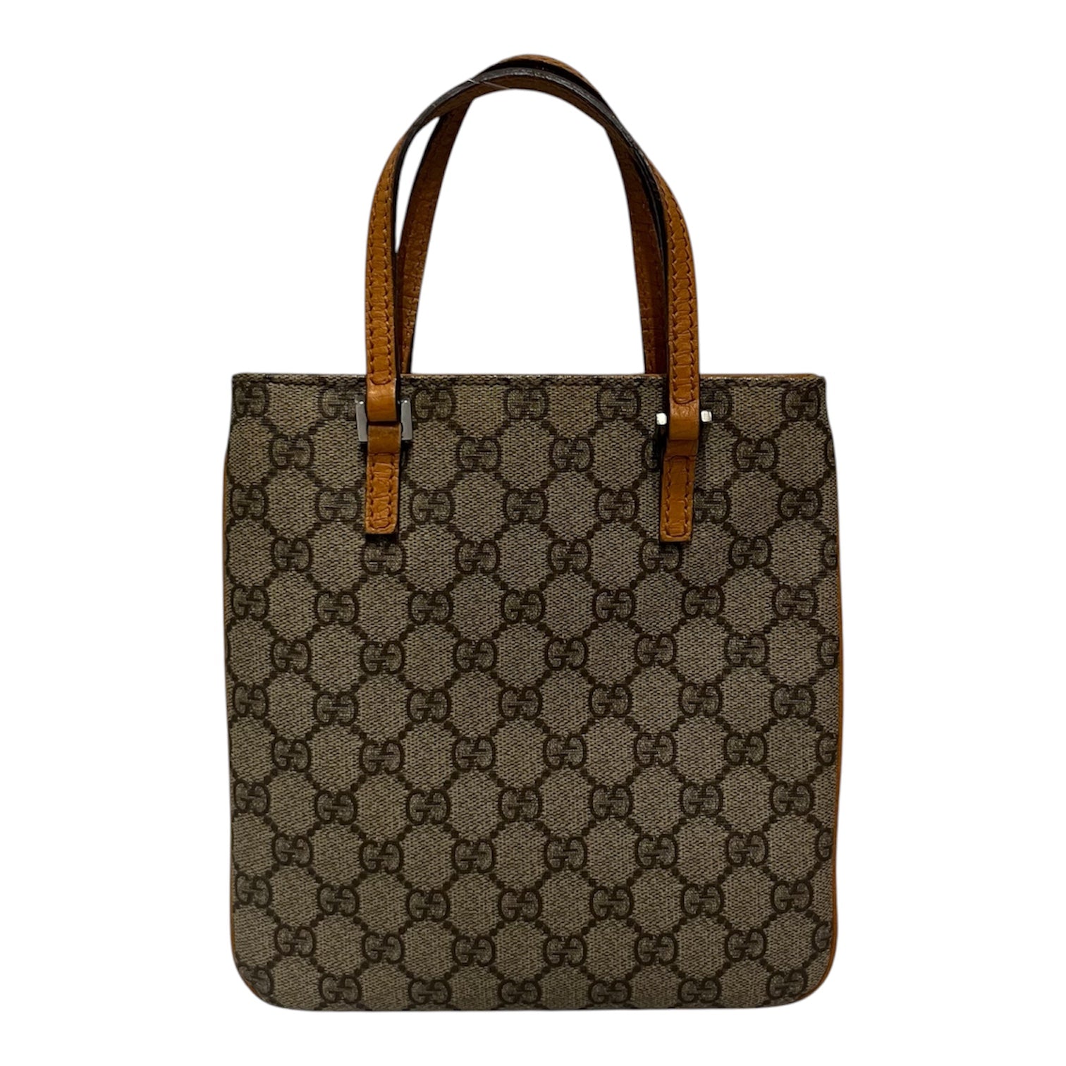 GUCCI/Hand Bag/Monogram/Leather/KHK/mini vertical tote view 2