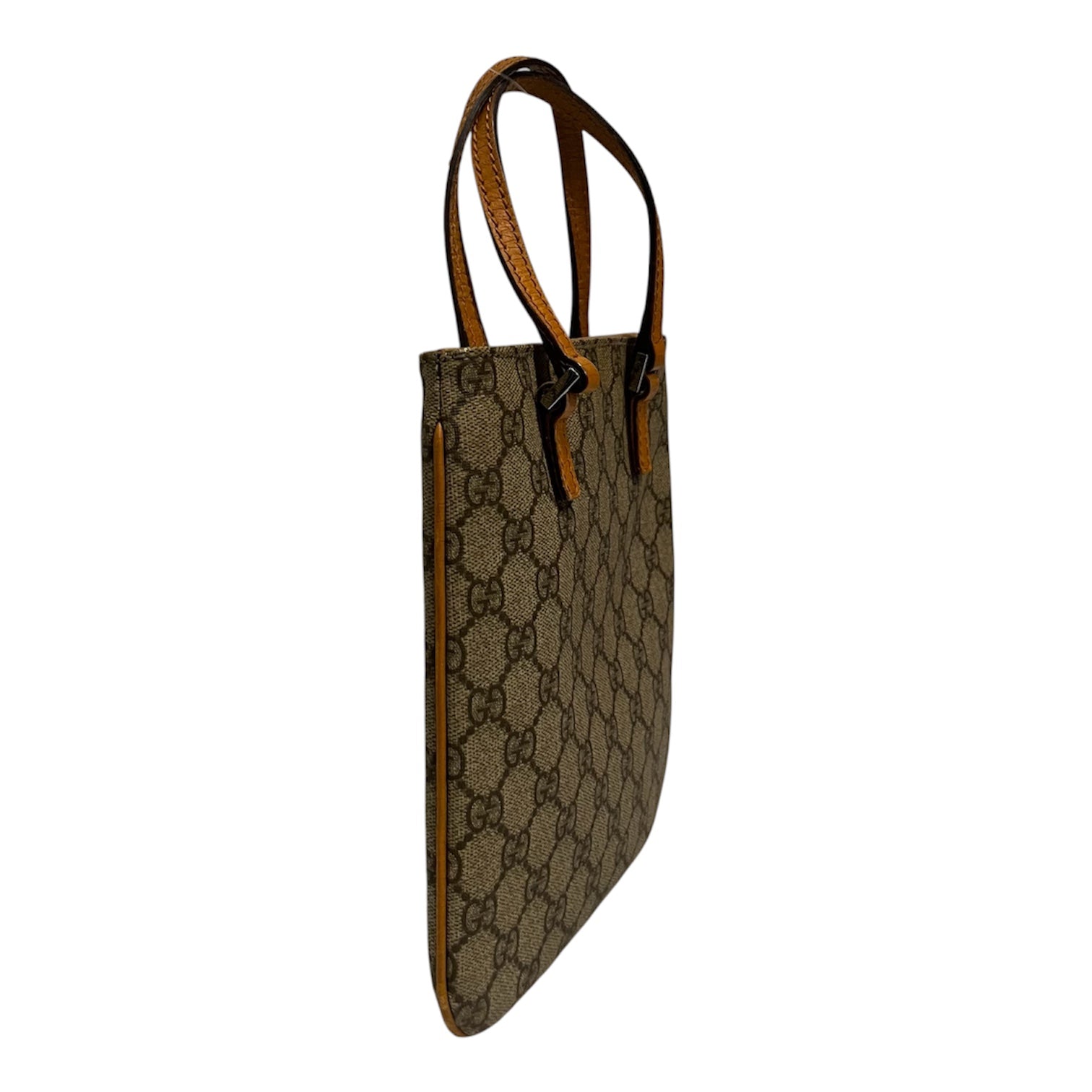 GUCCI/Hand Bag/Monogram/Leather/KHK/mini vertical tote view 3
