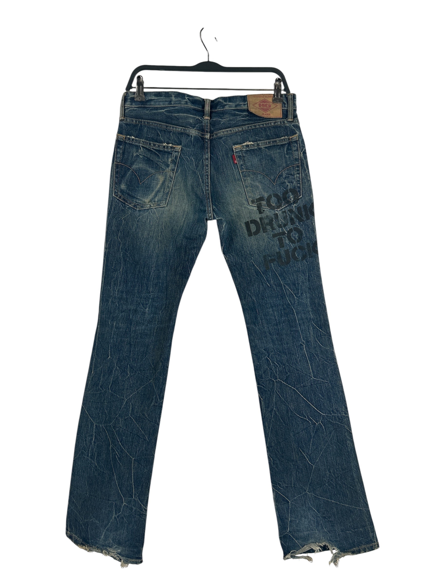 HYSTERIC GLAMOUR/Bootcut Pants/Denim/IDG/Button Fly/STUDDED POCKRET WRITING BACK view 2