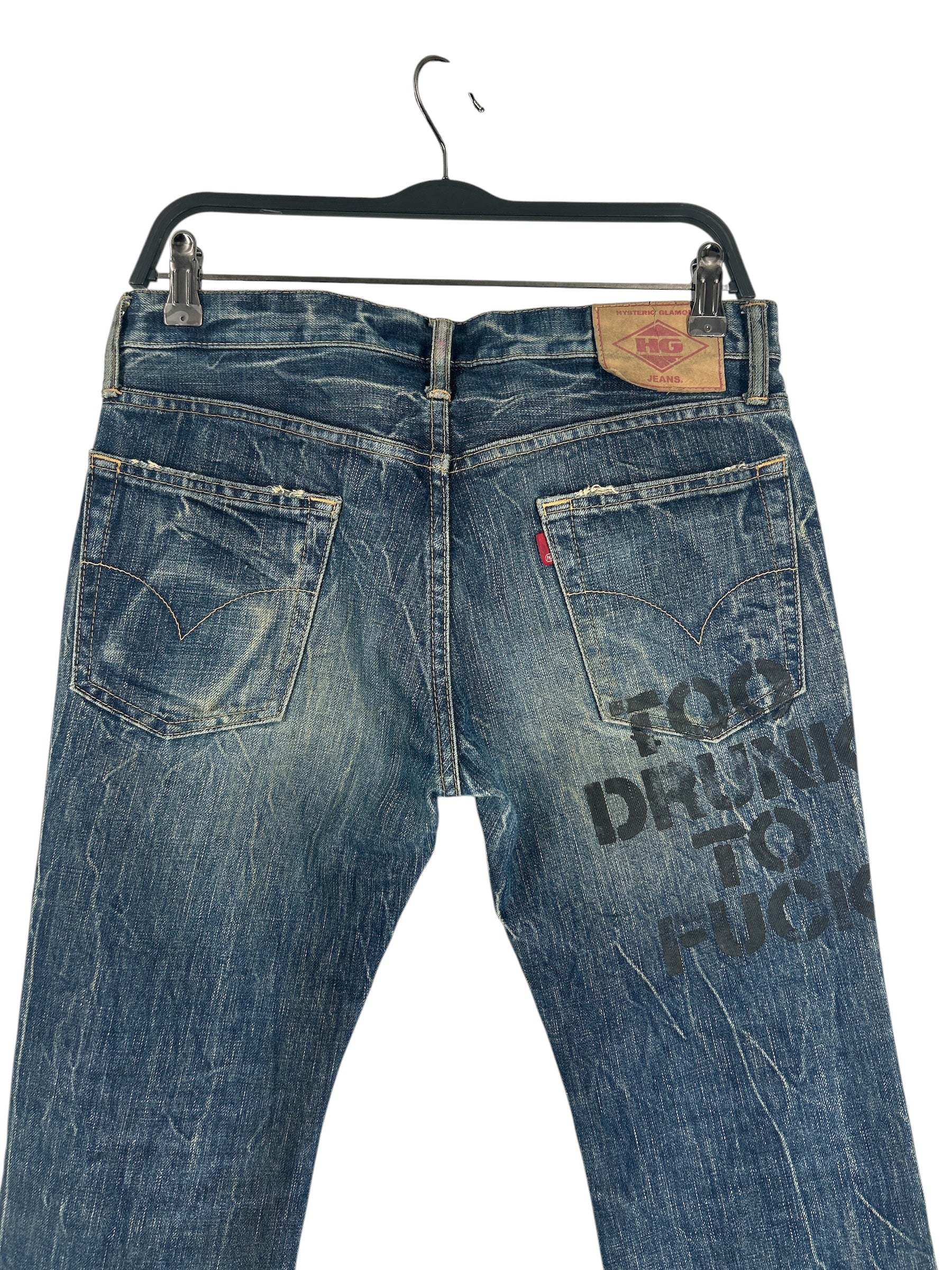 HYSTERIC GLAMOUR/Bootcut Pants/Denim/IDG/Button Fly/STUDDED POCKRET WRITING BACK view 3