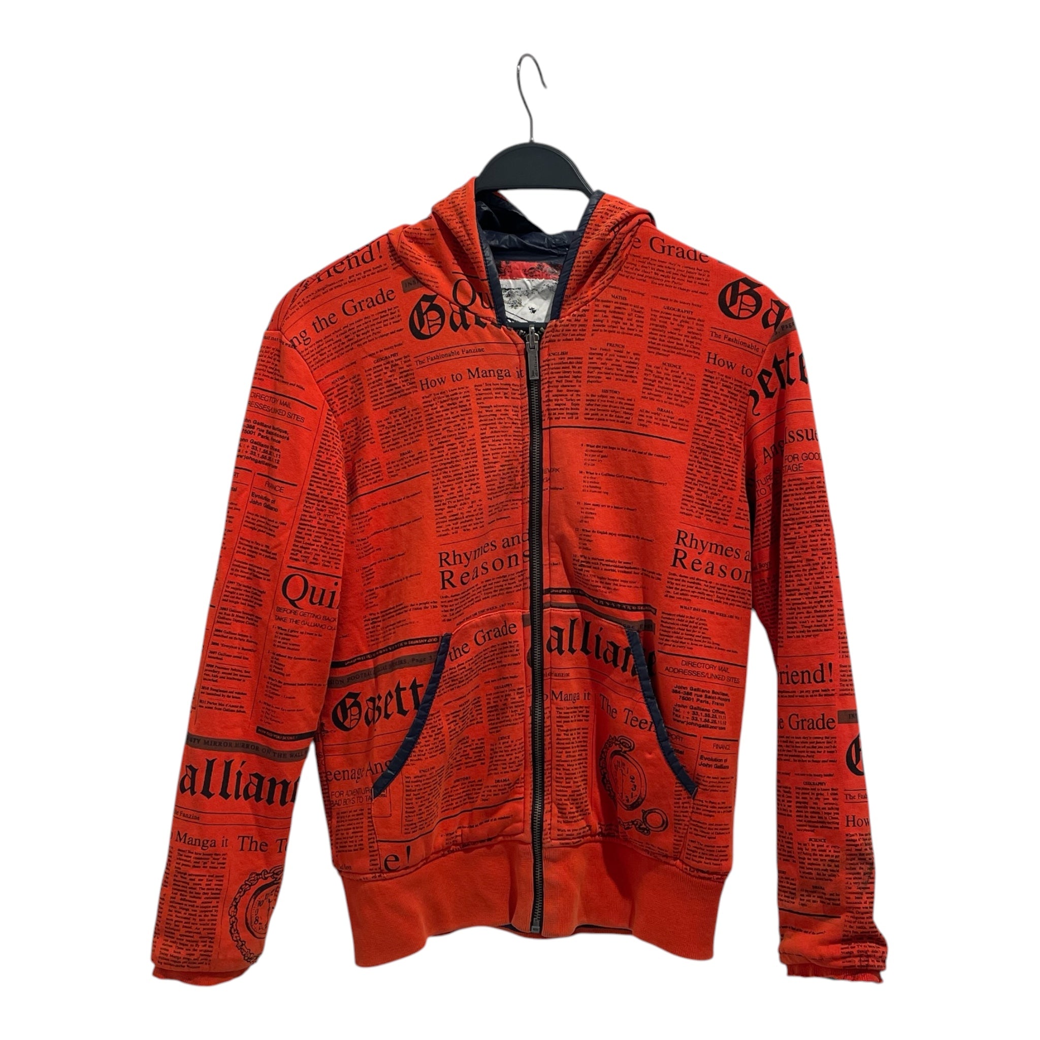 John Galliano/Zip Up Hoodie/14/All Over Print/Cotton/ORN/GAZETTE HOODIE view 1