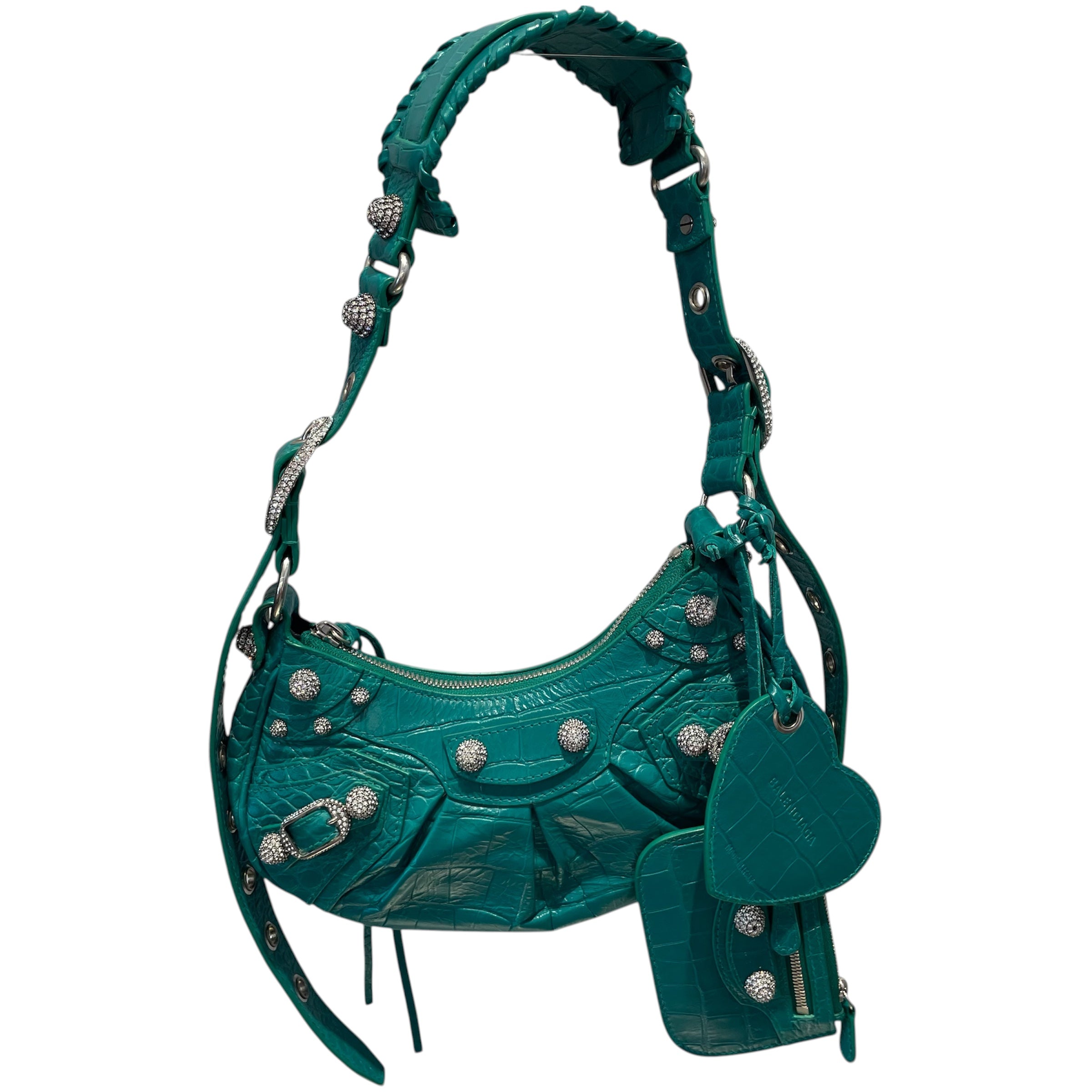 BALENCIAGA/Cross Body Bag/Leather/GRN/croc. embossed le cagole view 1