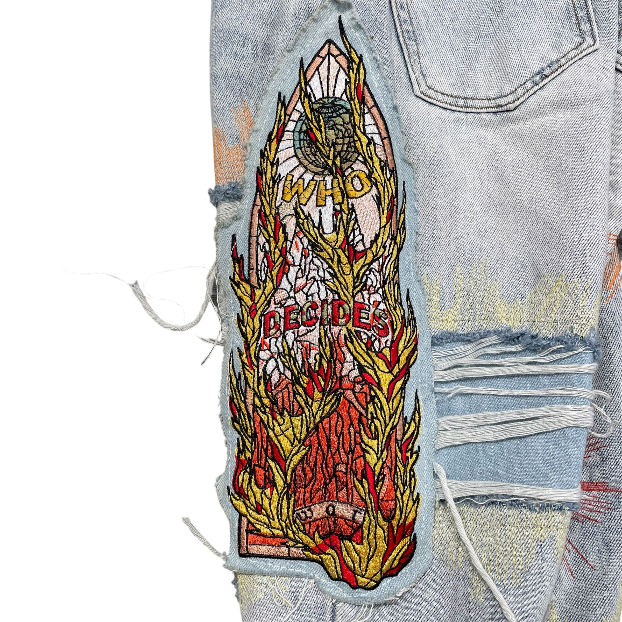 WHO DECIDES WAR/Bottoms/26/All Over Print/Denim/BLU/BARRAGE DENIM view 4