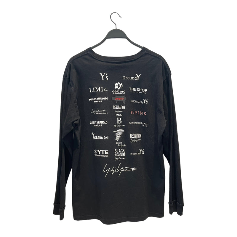 YOHJI YAMAMOTO/LS T-Shirt/XXL/BLK/Cotton/HN-T78-878/HN-T78-878
