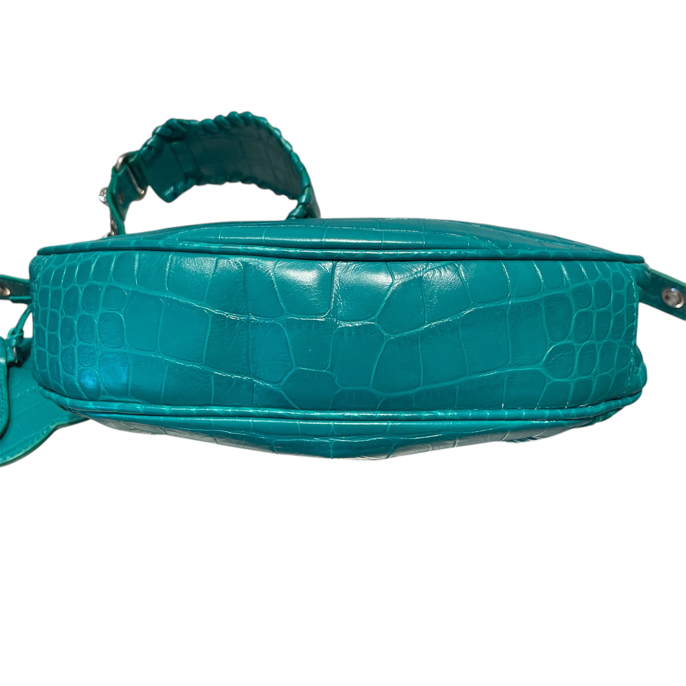 BALENCIAGA/Cross Body Bag/Leather/GRN/croc. embossed le cagole view 3