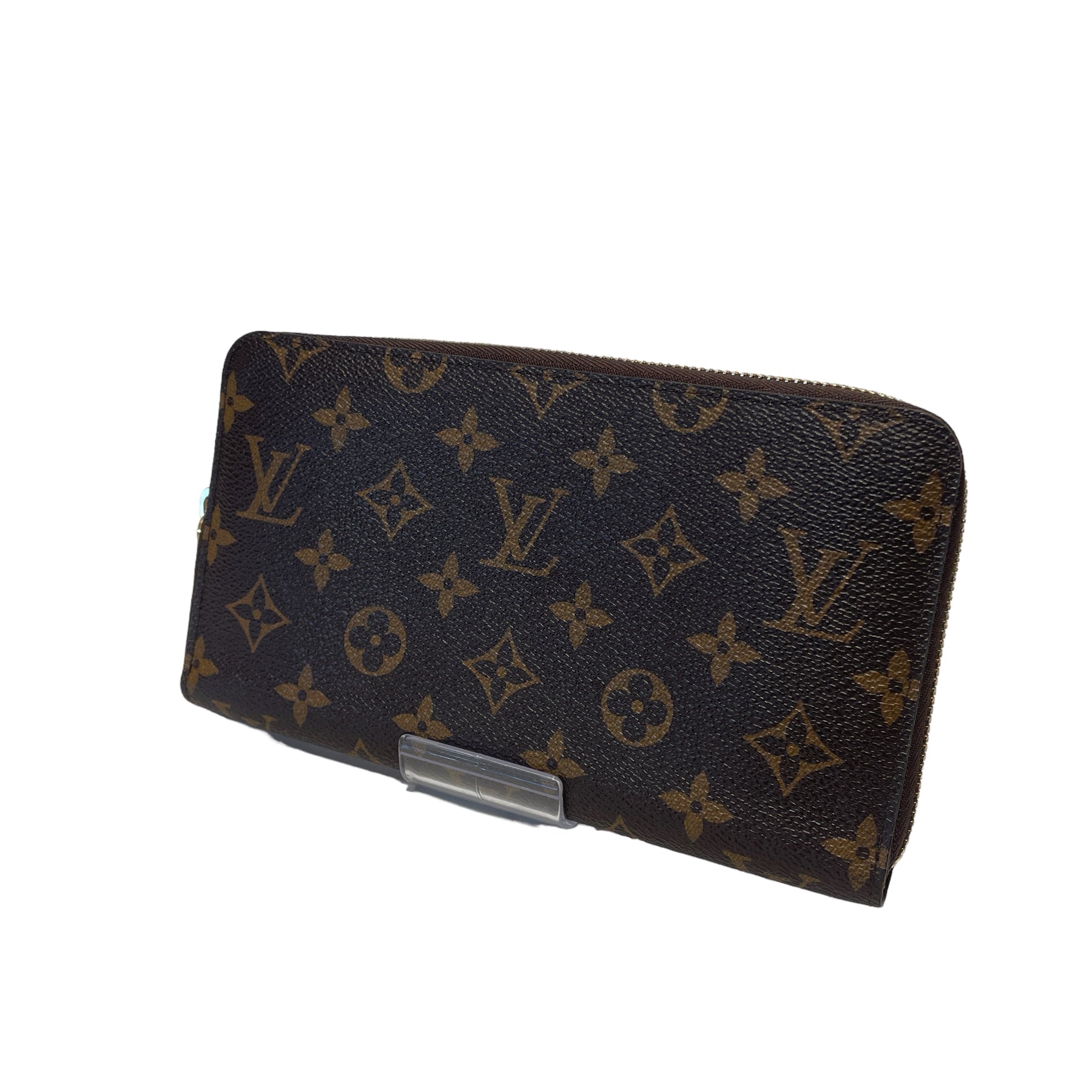 Louis Vuitton Womens Checkered Zip Around Clutch Damier Wallet