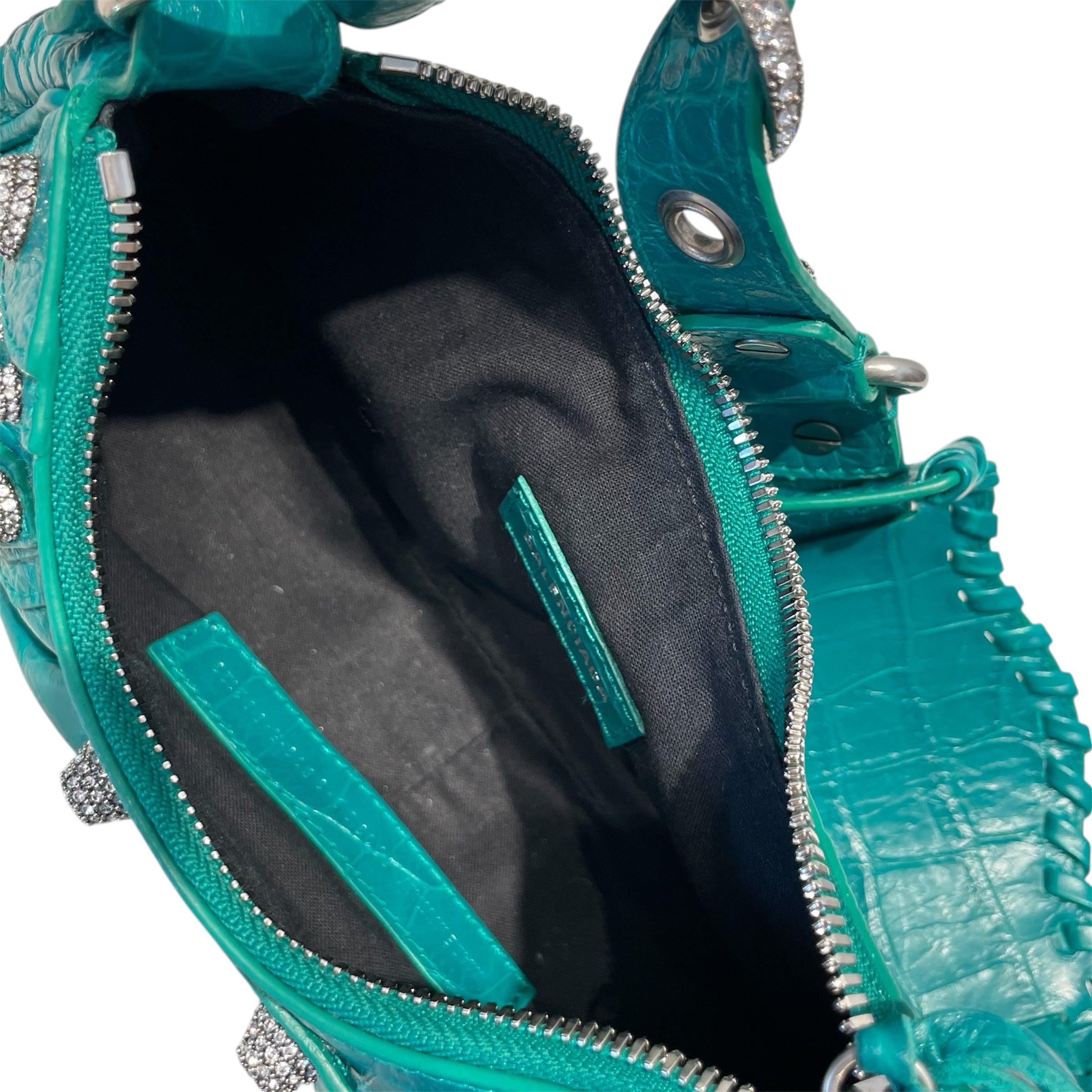 BALENCIAGA/Cross Body Bag/Leather/GRN/croc. embossed le cagole view 5