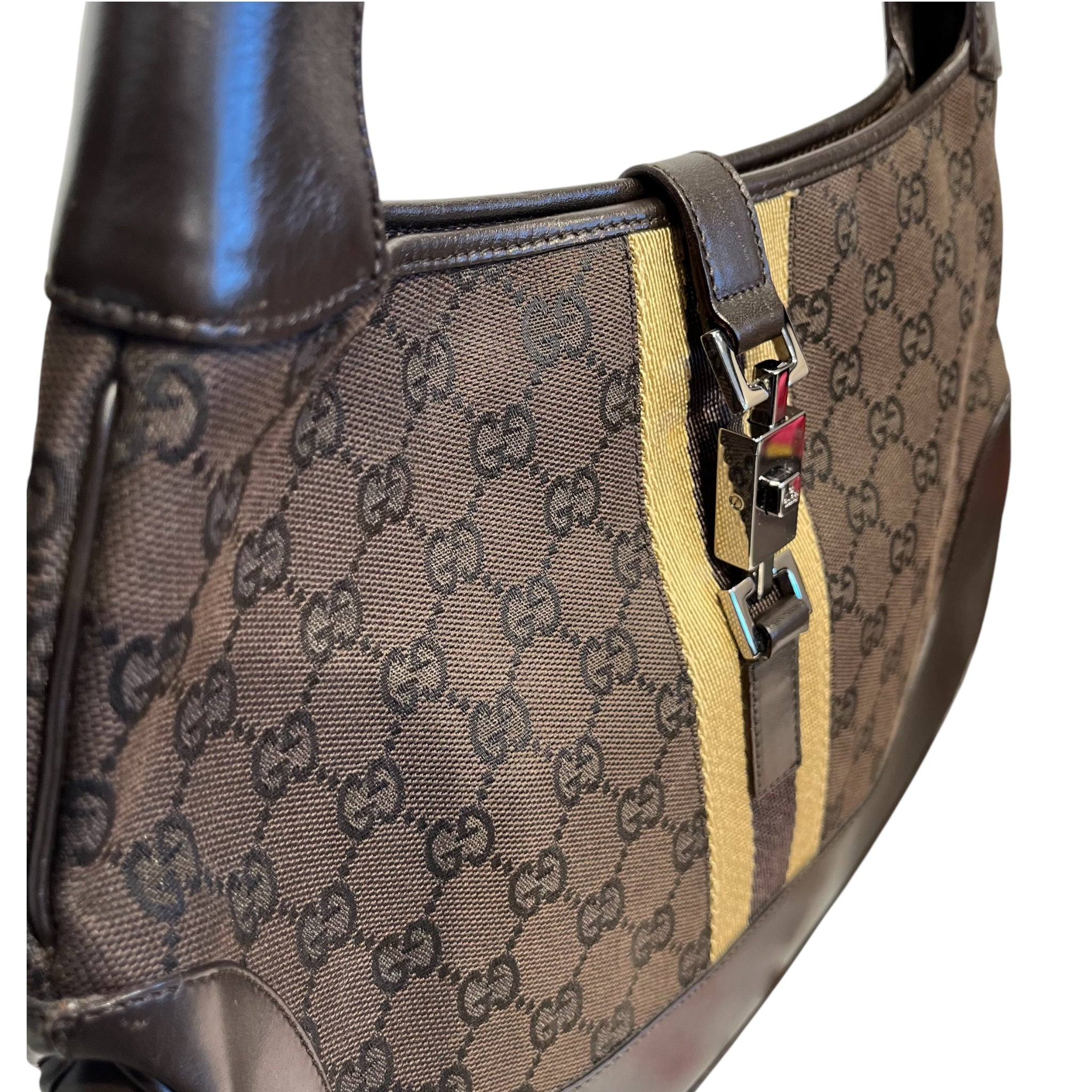 GUCCI/Hand Bag/Cotton/BRW/gucci brown gg canvas jackie view 6