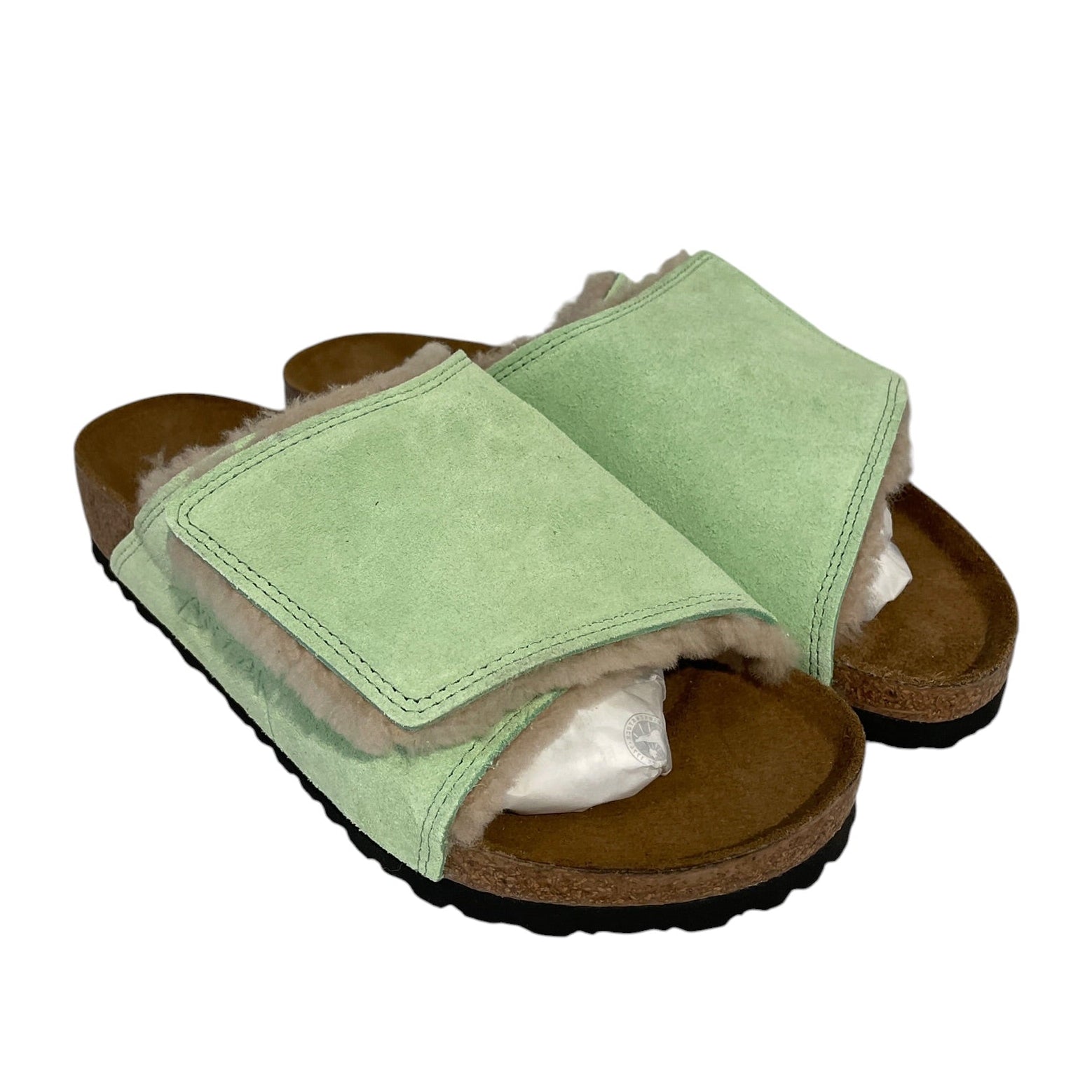 BIRKENSTOCK/STUSSY/Sandals/US 10/Suede/GRN/fur lined, open toe view 1