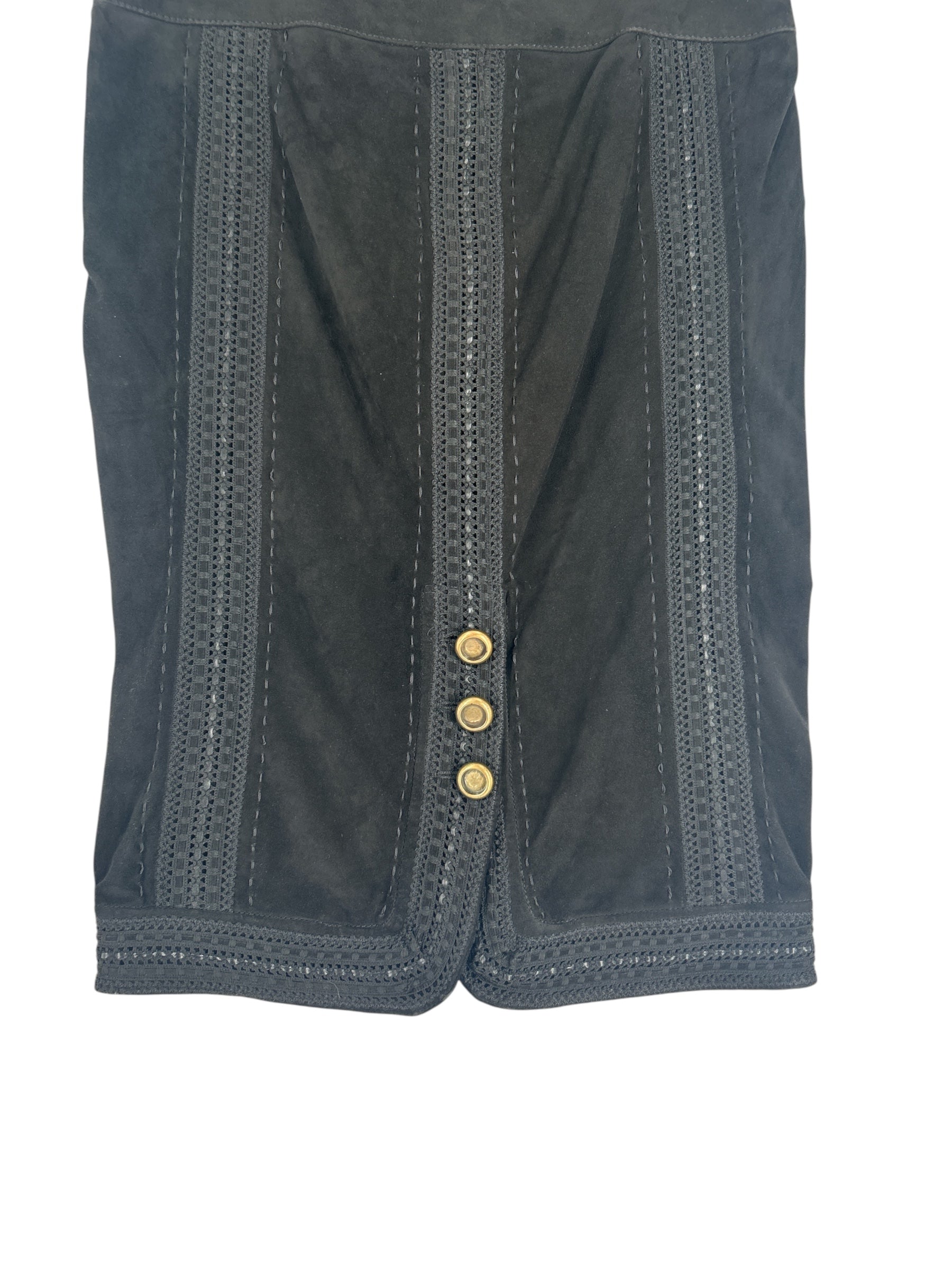 roberto cavalli/Skirt/44/Leather/BLK/BUTTON BACK WEAVING 00066 view 3