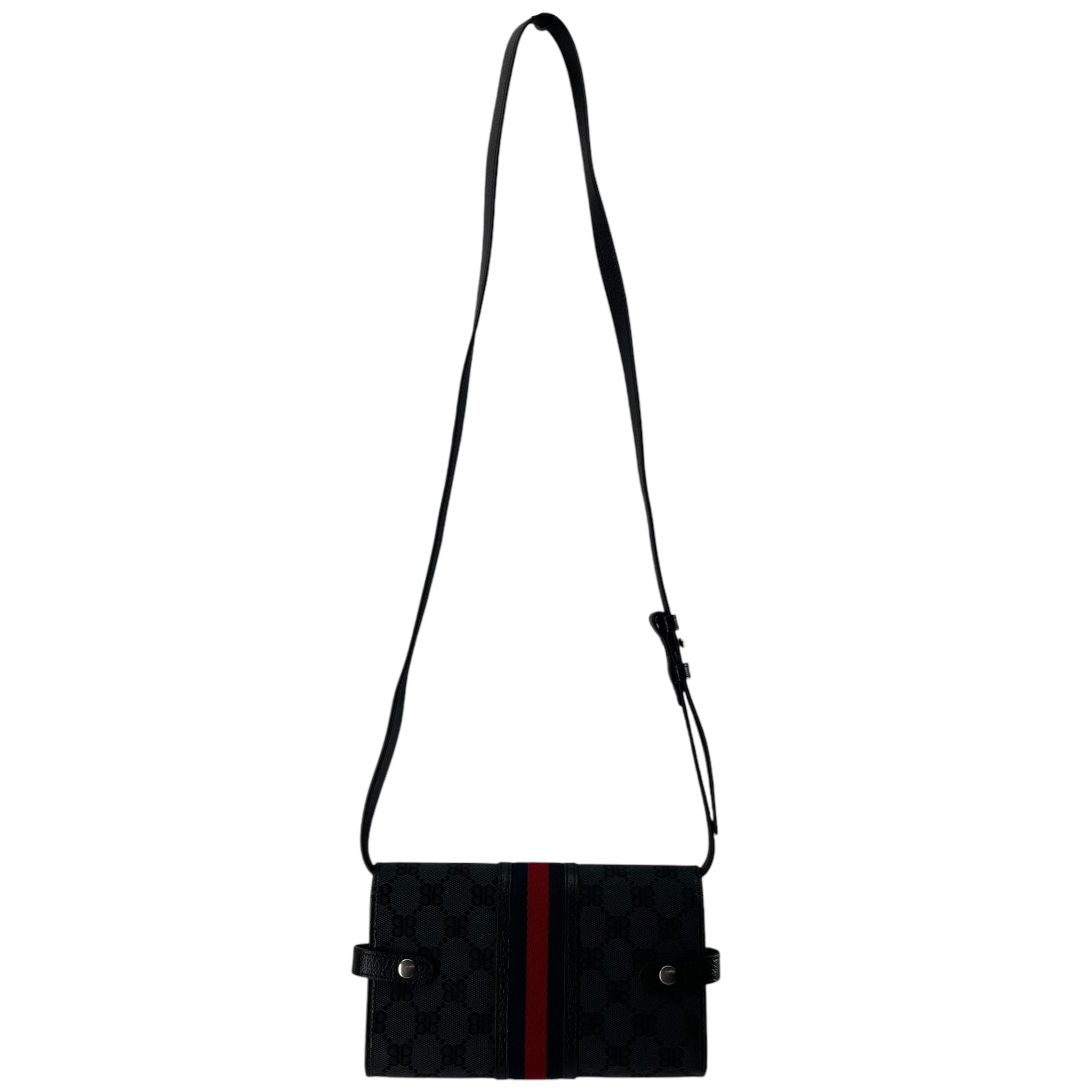 BALENCIAGA/GUCCI/Cross Body Bag/Monogram/Leather/BLK/GUCCI LOGO view 2