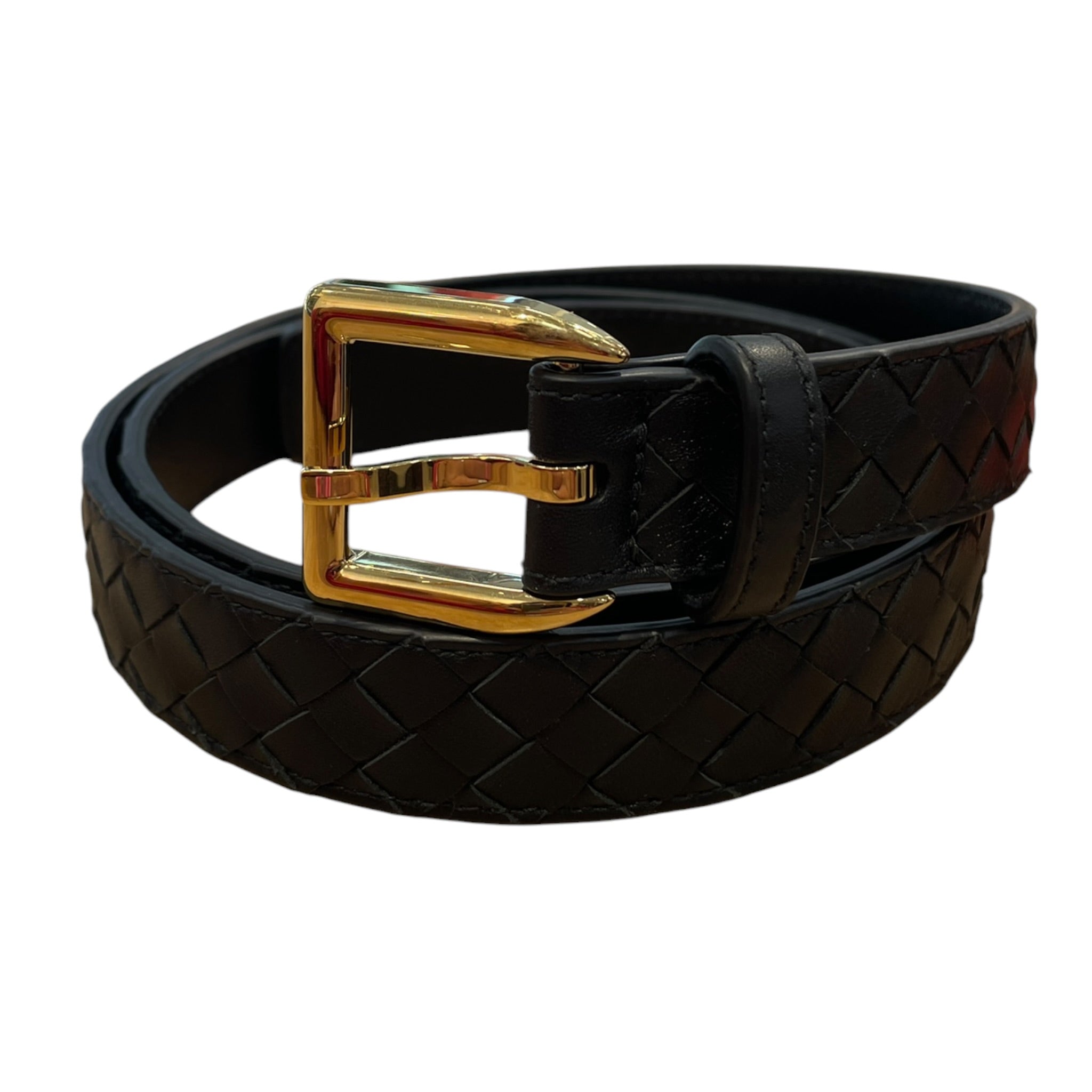BOTTEGA VENETA/Belt/M/Leather/BLK/ view 1