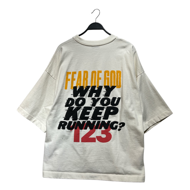 FEAR OF GOD/RRR123 RIVINGTON roi Rebis/T-Shirt/XL/Cotton/WHT/KEEP RUNNING