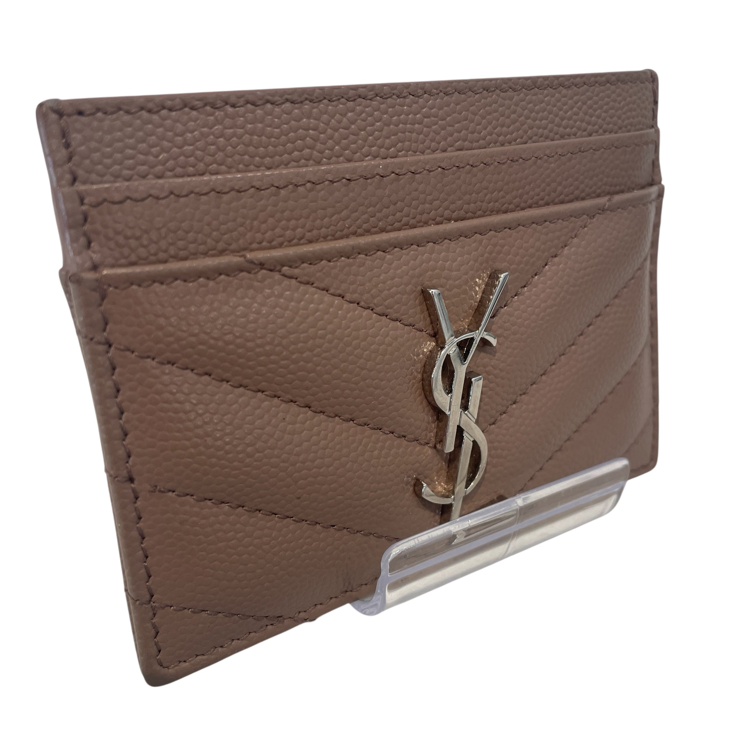 SAINT LAURENT/Wallet/Leather/PNK/cassndre matelasse card holder view 1