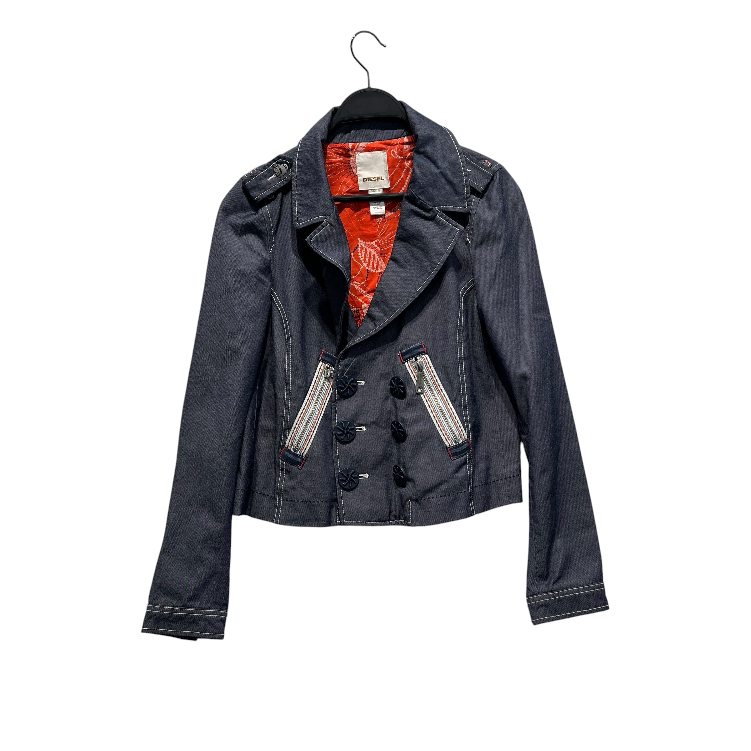 DIESEL/Tailored Jkt/XS/Cotton/IDG/STRIPE POCKET SAILOR JKT view 1