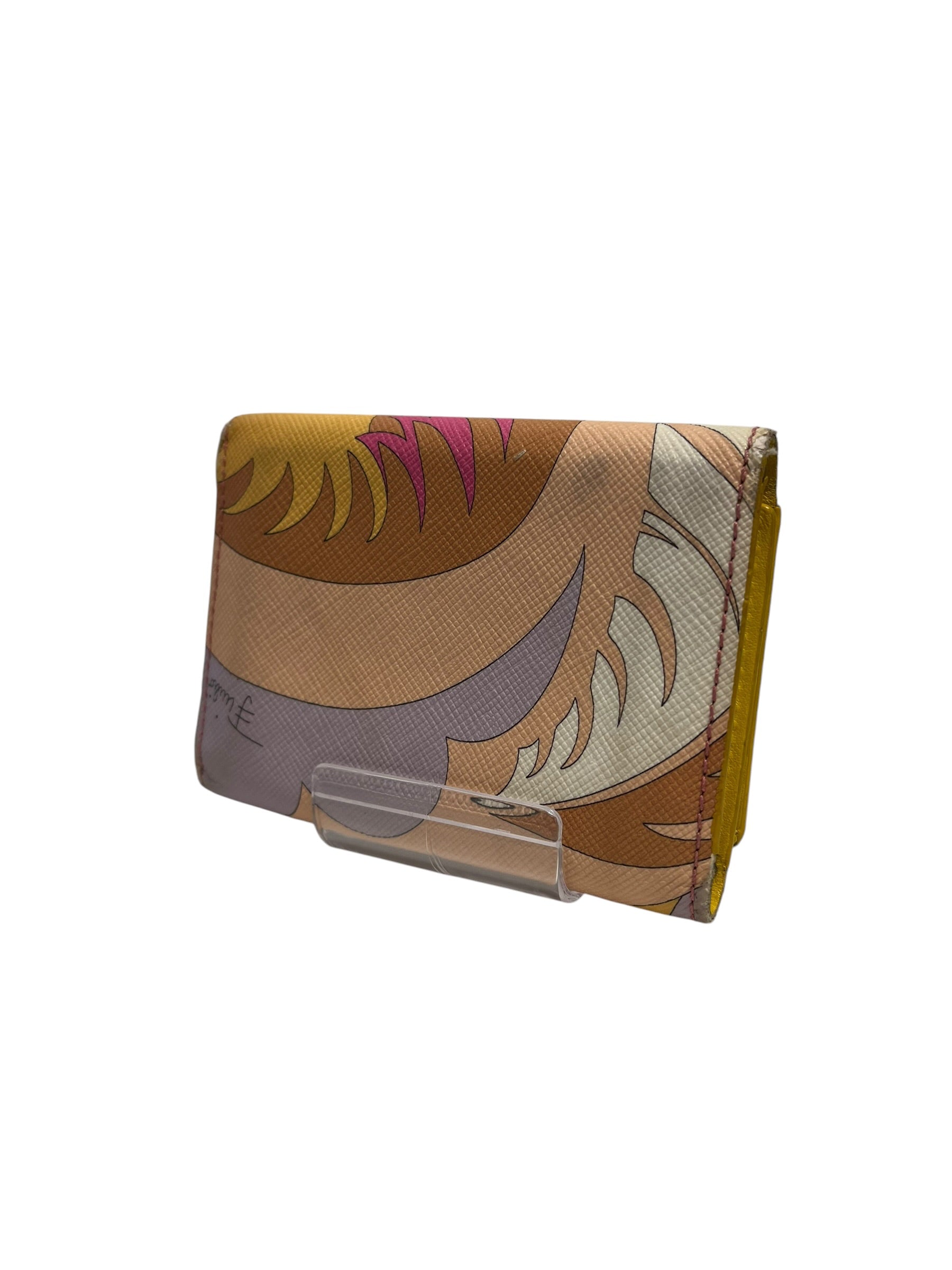 EMILIO PUCCI/Wallet/All Over Print/Leather/YEL/front envelope pocket view 2