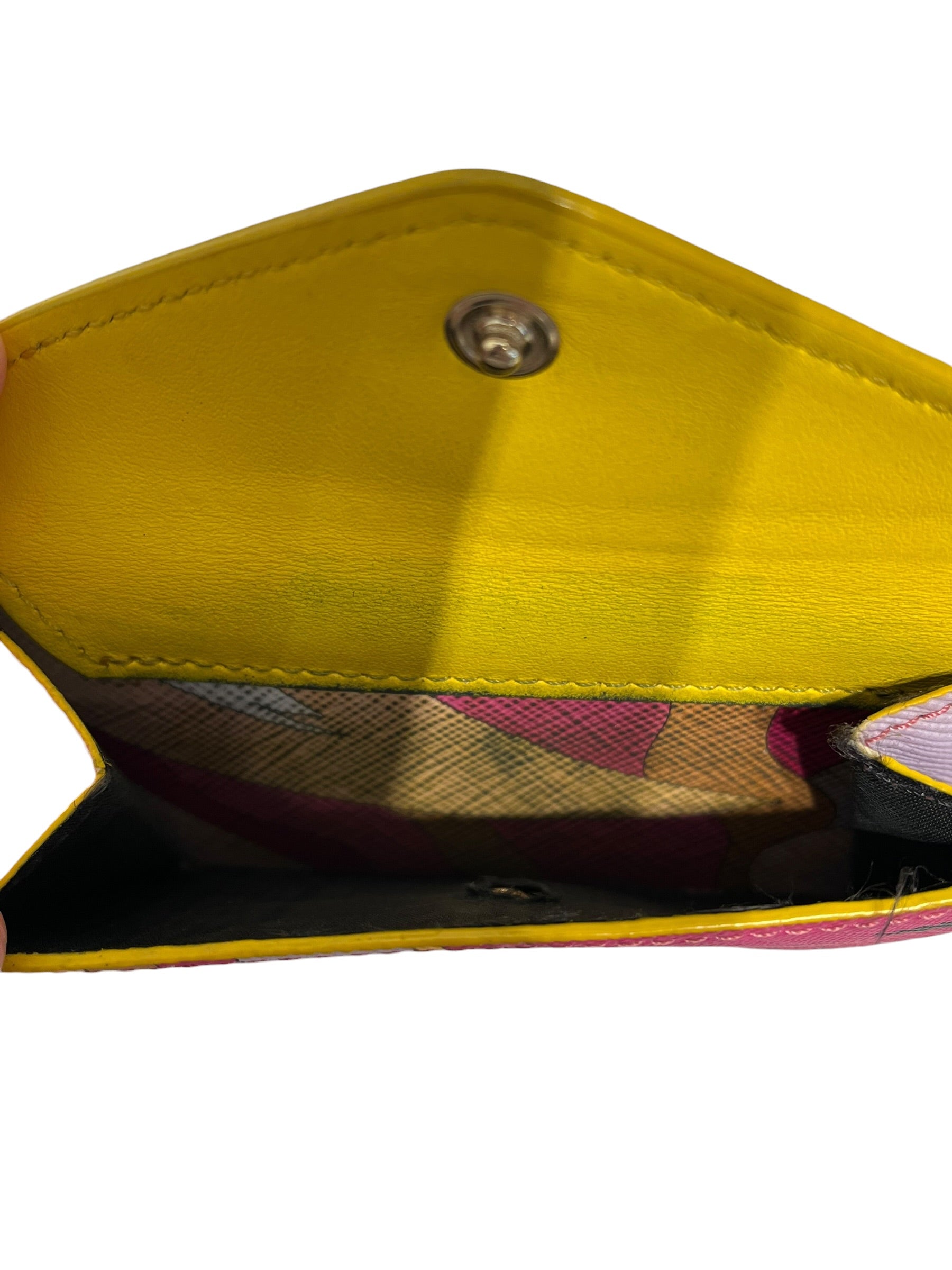 EMILIO PUCCI/Wallet/All Over Print/Leather/YEL/front envelope pocket view 4