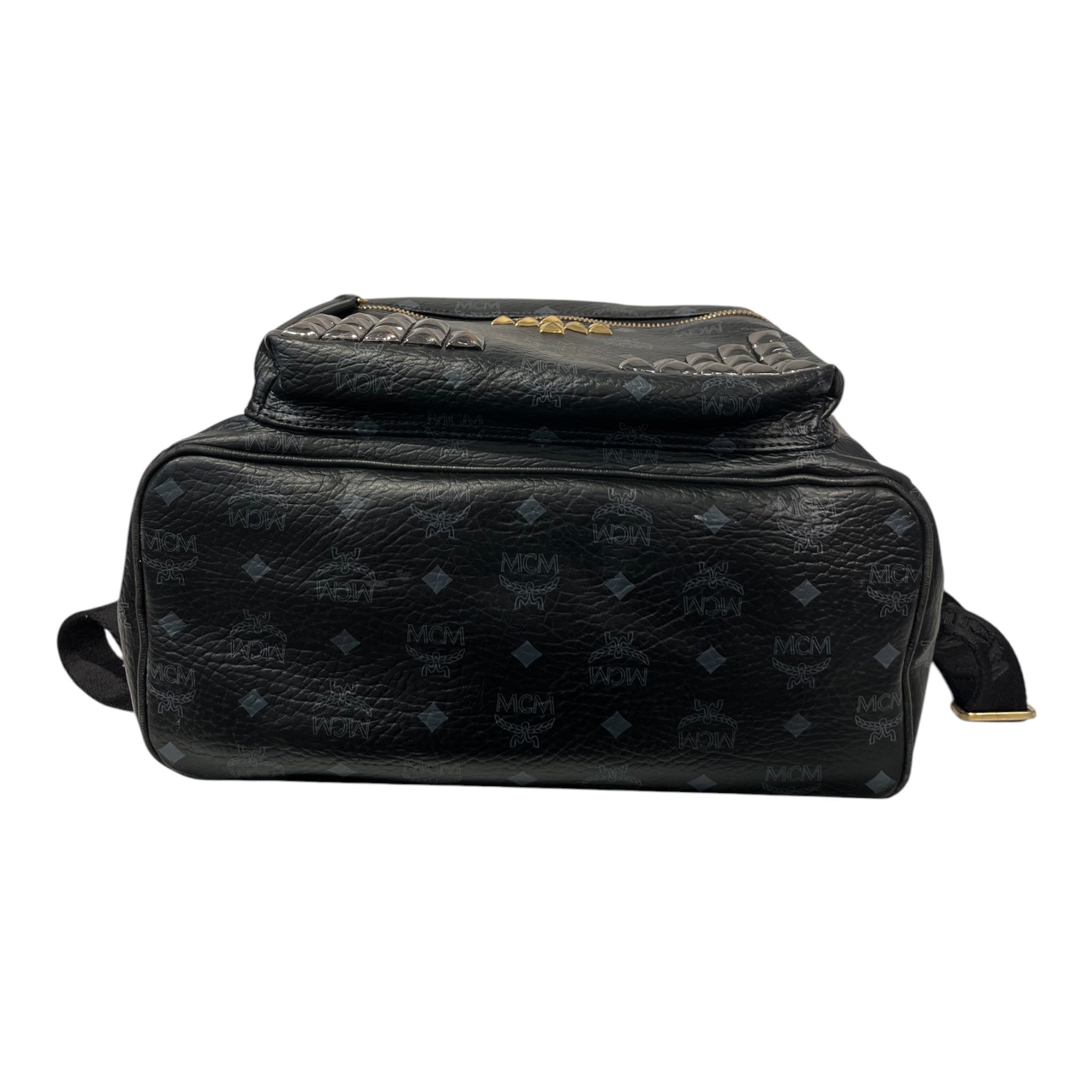 MCM/Backpack/Monogram/Leather/BLK/Y2819 stark studded backpack view 5