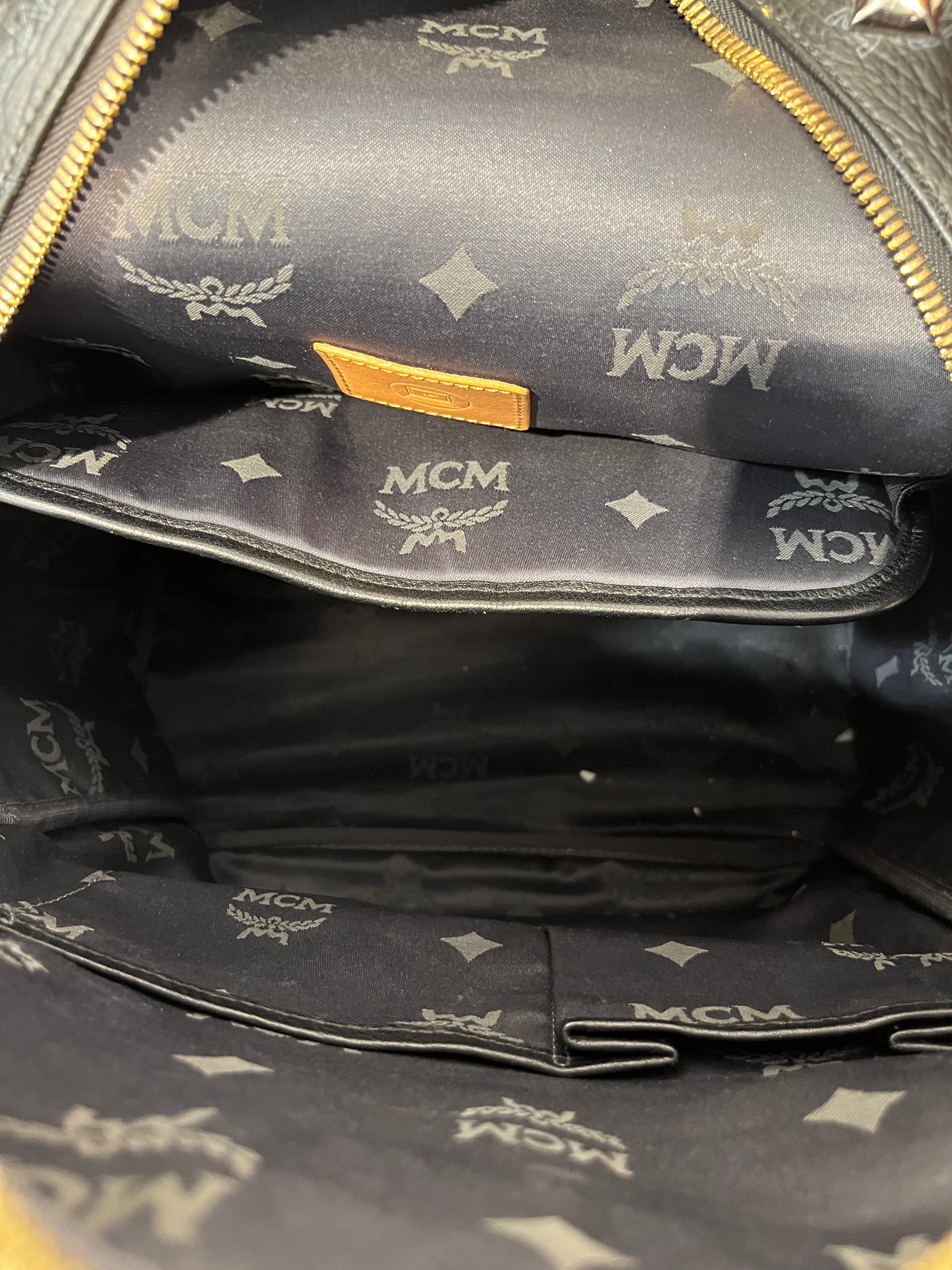MCM/Backpack/Monogram/Leather/BLK/Y2819 stark studded backpack view 6